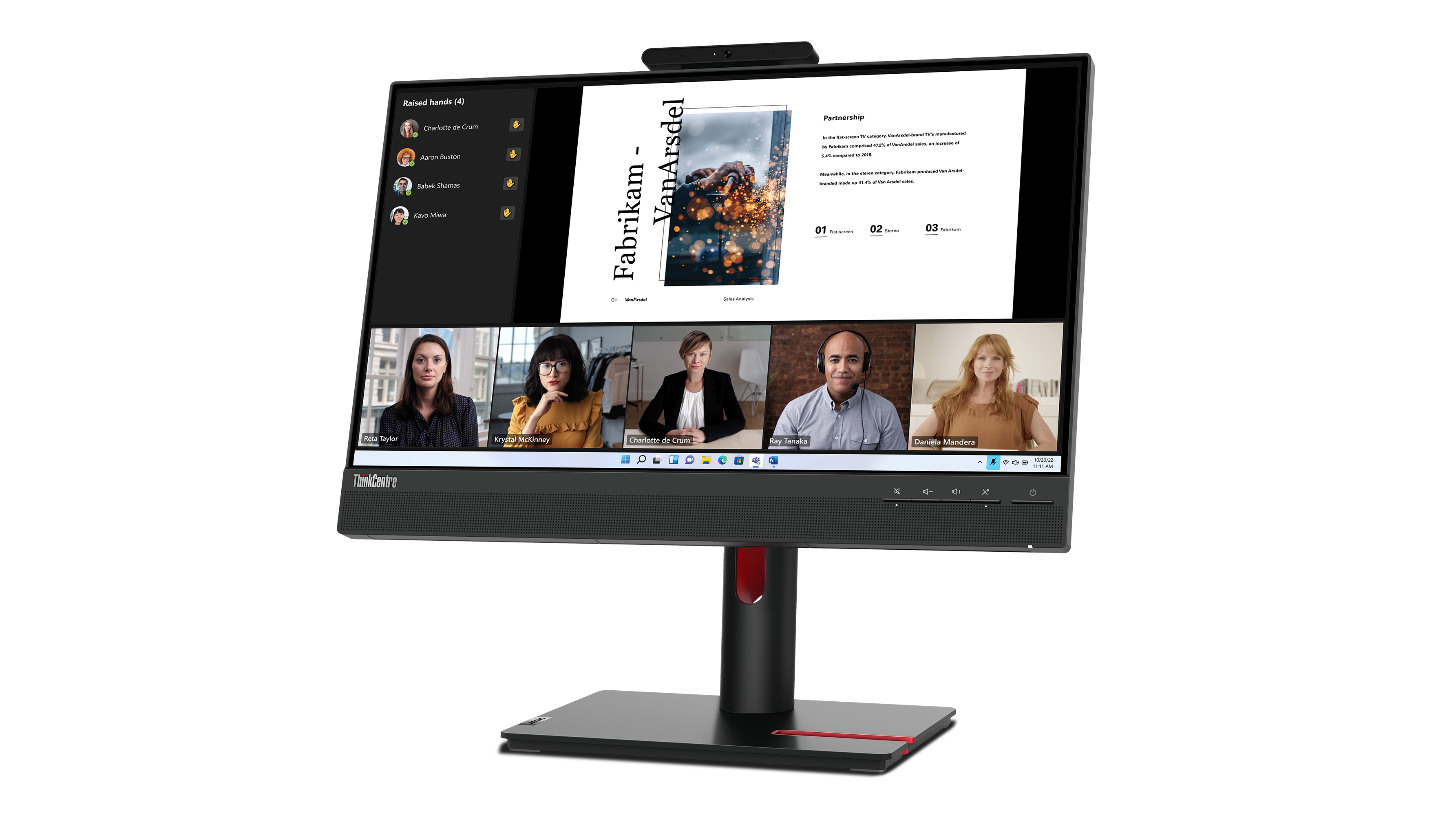 Lenovo ThinkCentre Tiny-In-One 22 Gen 5 21.5" Full HD LED Touch Monitor, USB-Hub, Lautsprecher, VESA, höhenverstellbar