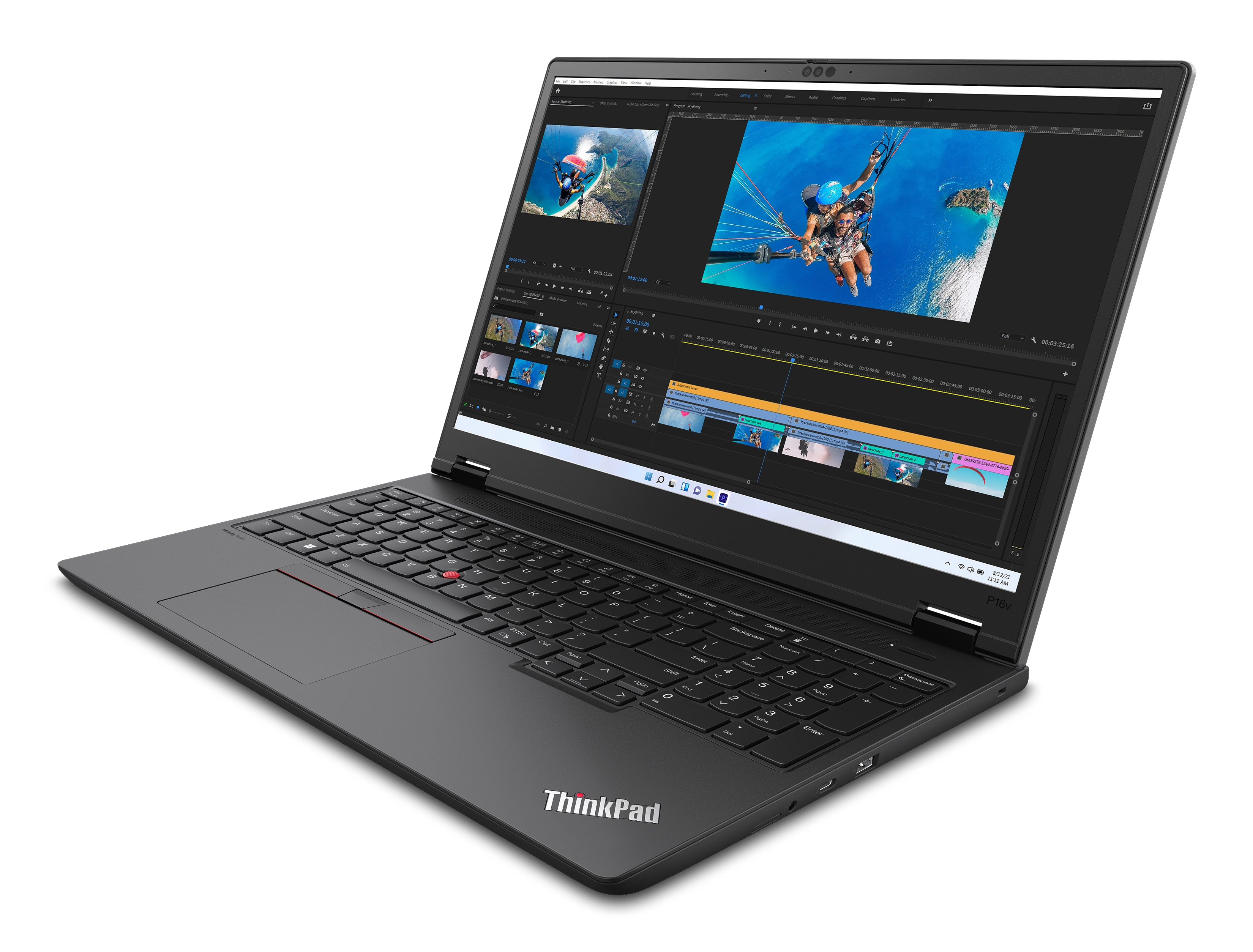 Lenovo ThinkPad P16v Gen 2 mit Core Ultra 7 155H, RTX 1000 Ada, 32GB RAM, 1TB SSD, Win 11 Pro, Schwarz Bild 3