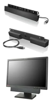 Lenovo USB Soundbar Schwarz, 2.0 Kanäle, 2,5 W, kabelgebunden, PC Bild 0