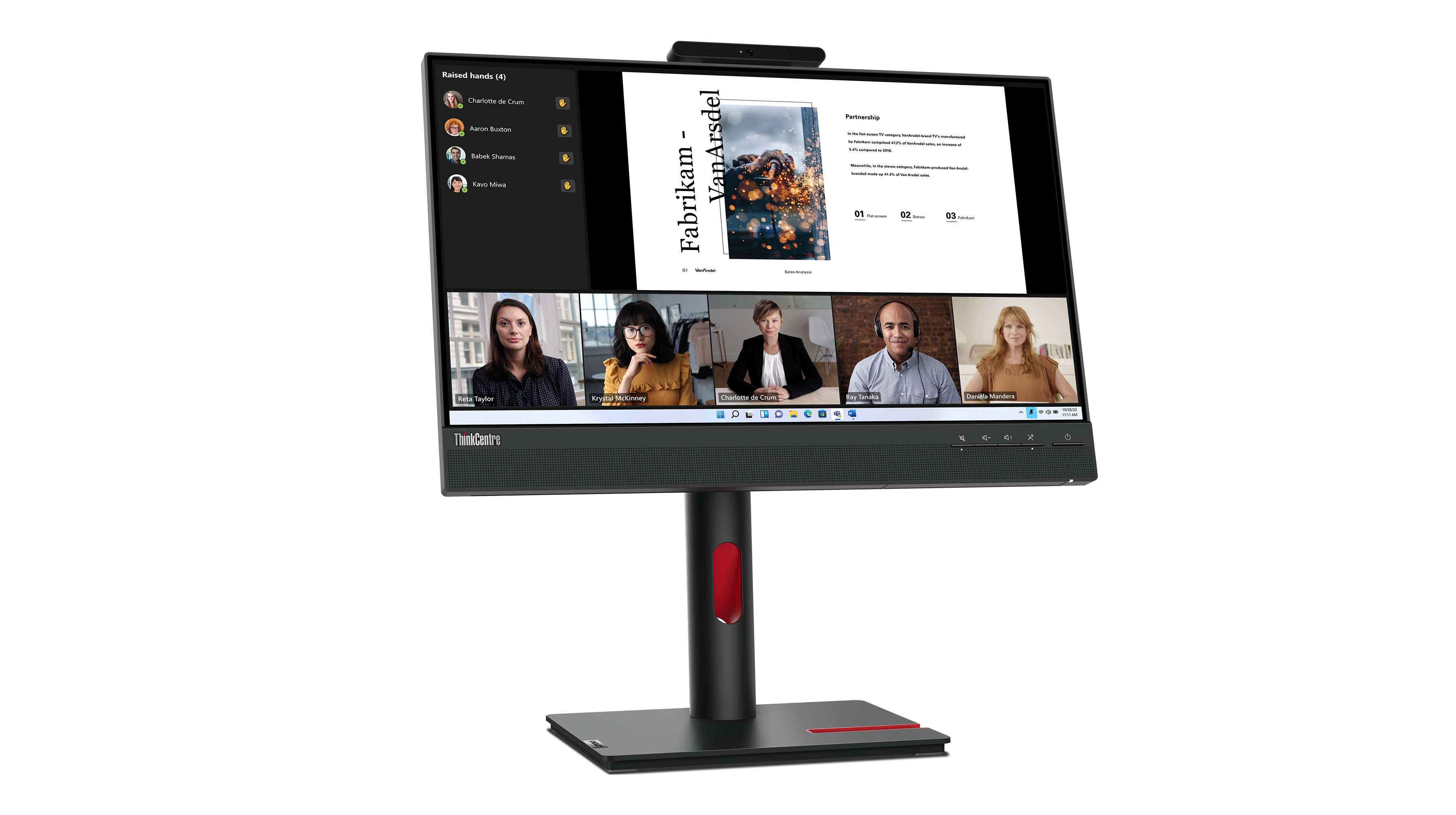 Lenovo ThinkCentre Tiny-In-One 22 Gen 5 21.5" Full HD LED Touch Monitor, USB-Hub, Lautsprecher, VESA, höhenverstellbar