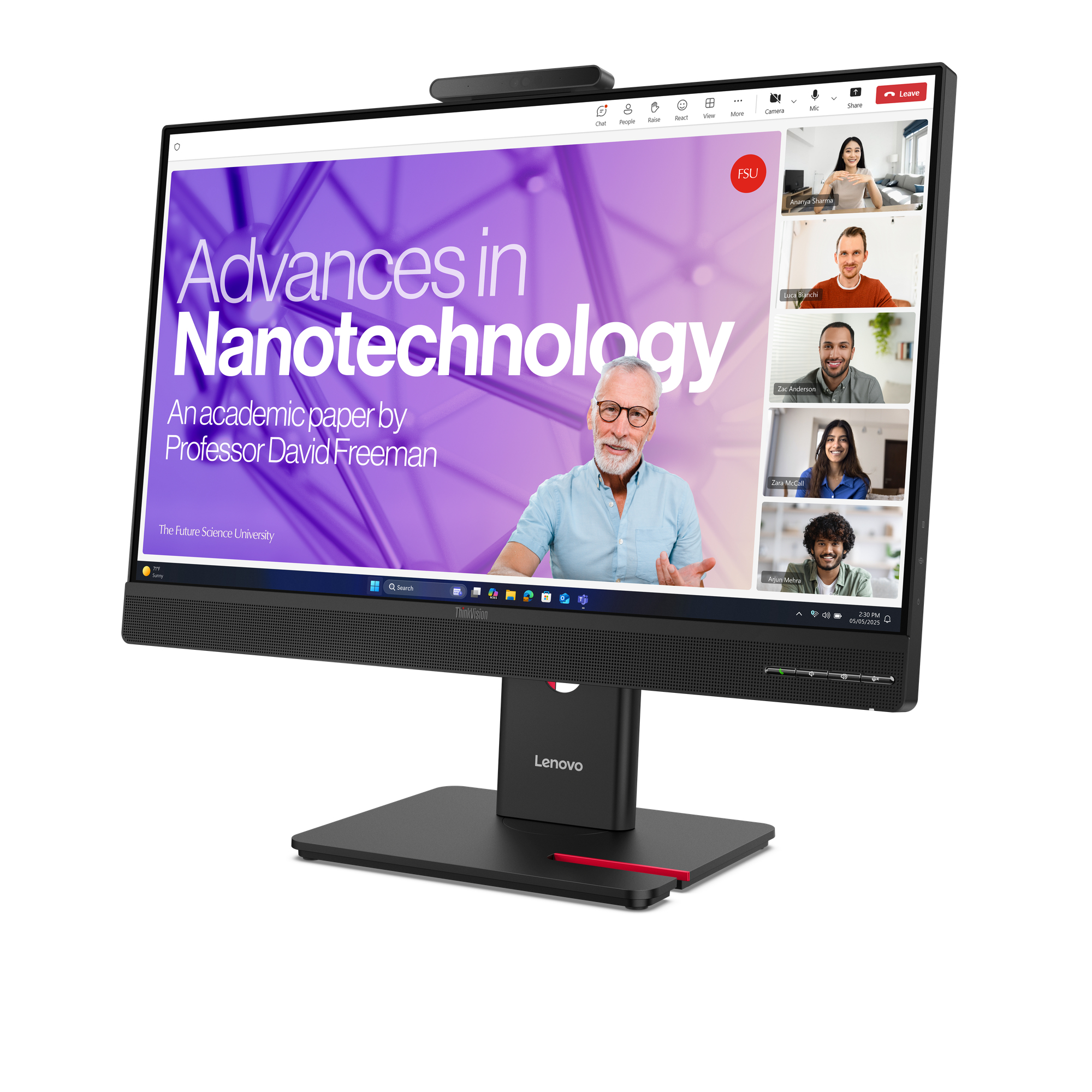 Lenovo ThinkVision T27QD-4v 27" QHD Monitor, 2560x1440, LCD, USB-Hub, Lautsprecher, höhenverstellbar, schwarz