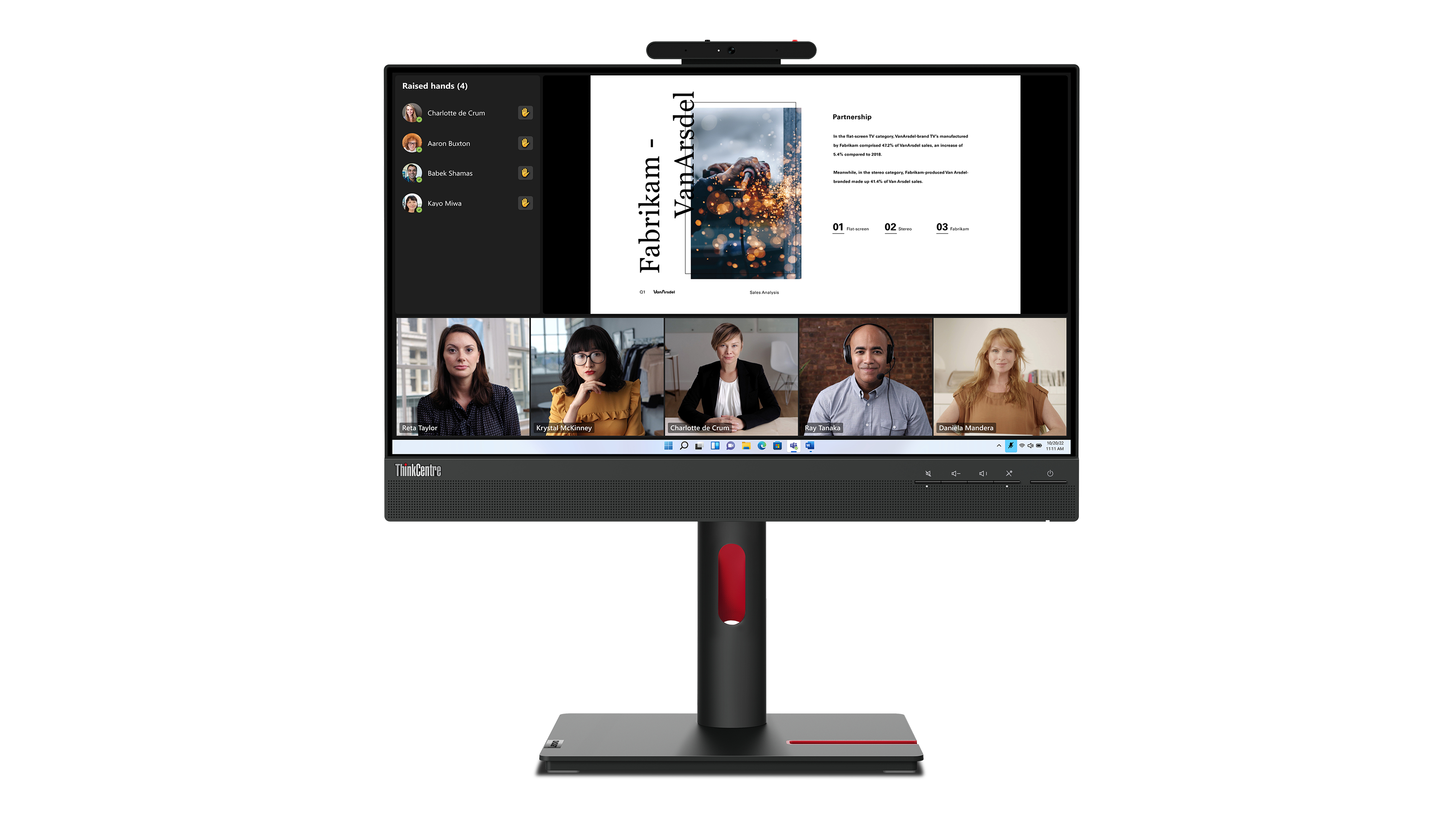 Lenovo ThinkCentre Tiny-In-One 22 Gen 5 21.5" Full HD LED Touch Monitor, USB-Hub, Lautsprecher, VESA, höhenverstellbar