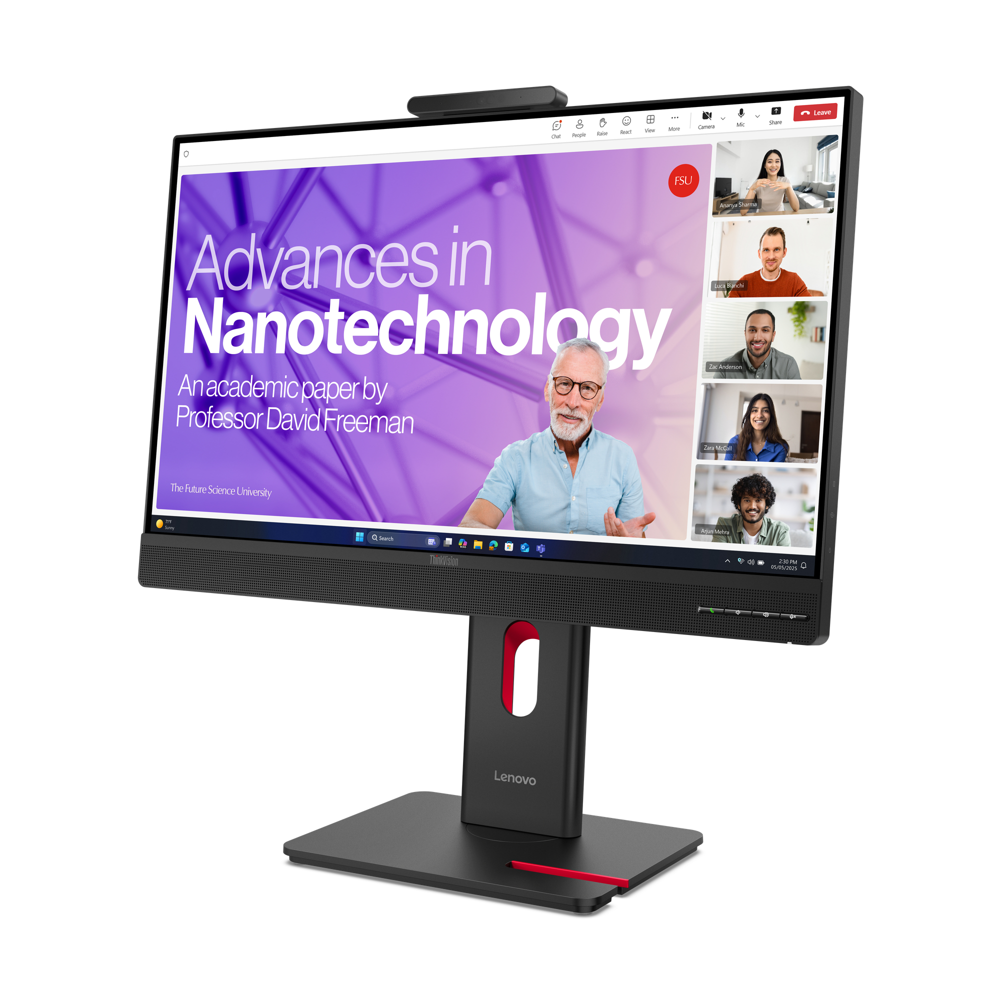 Lenovo ThinkVision T27QD-4v 27" QHD Monitor, 2560x1440, LCD, USB-Hub, Lautsprecher, höhenverstellbar, schwarz