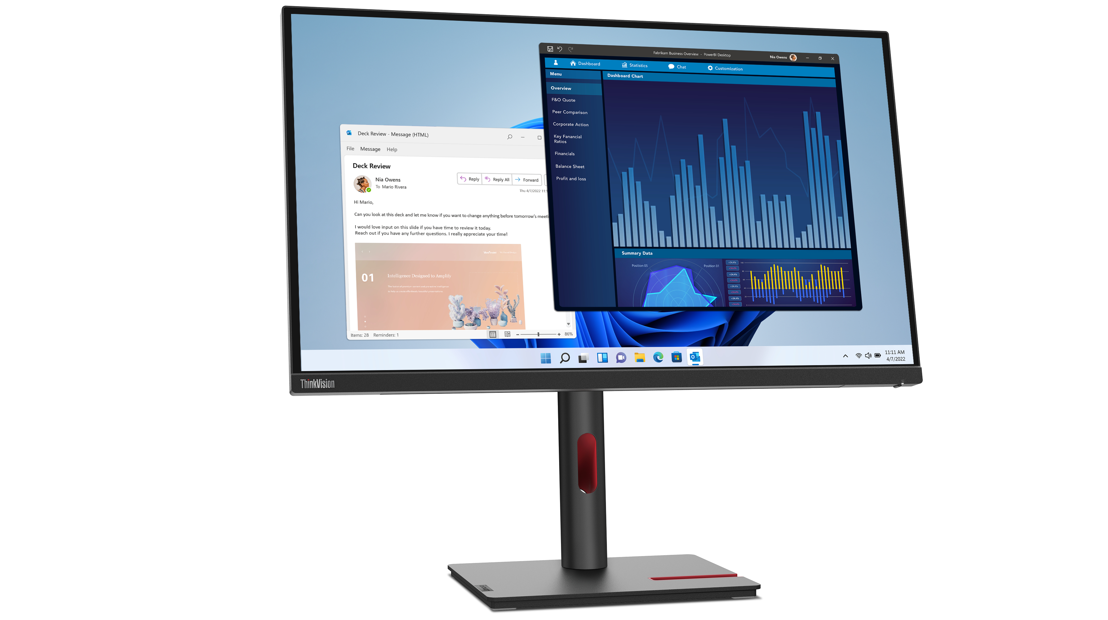 Lenovo ThinkVision T27p-30 27" 4K Ultra HD Monitor, LED, USB-Hub, höhenverstellbar, VESA, schwarz
