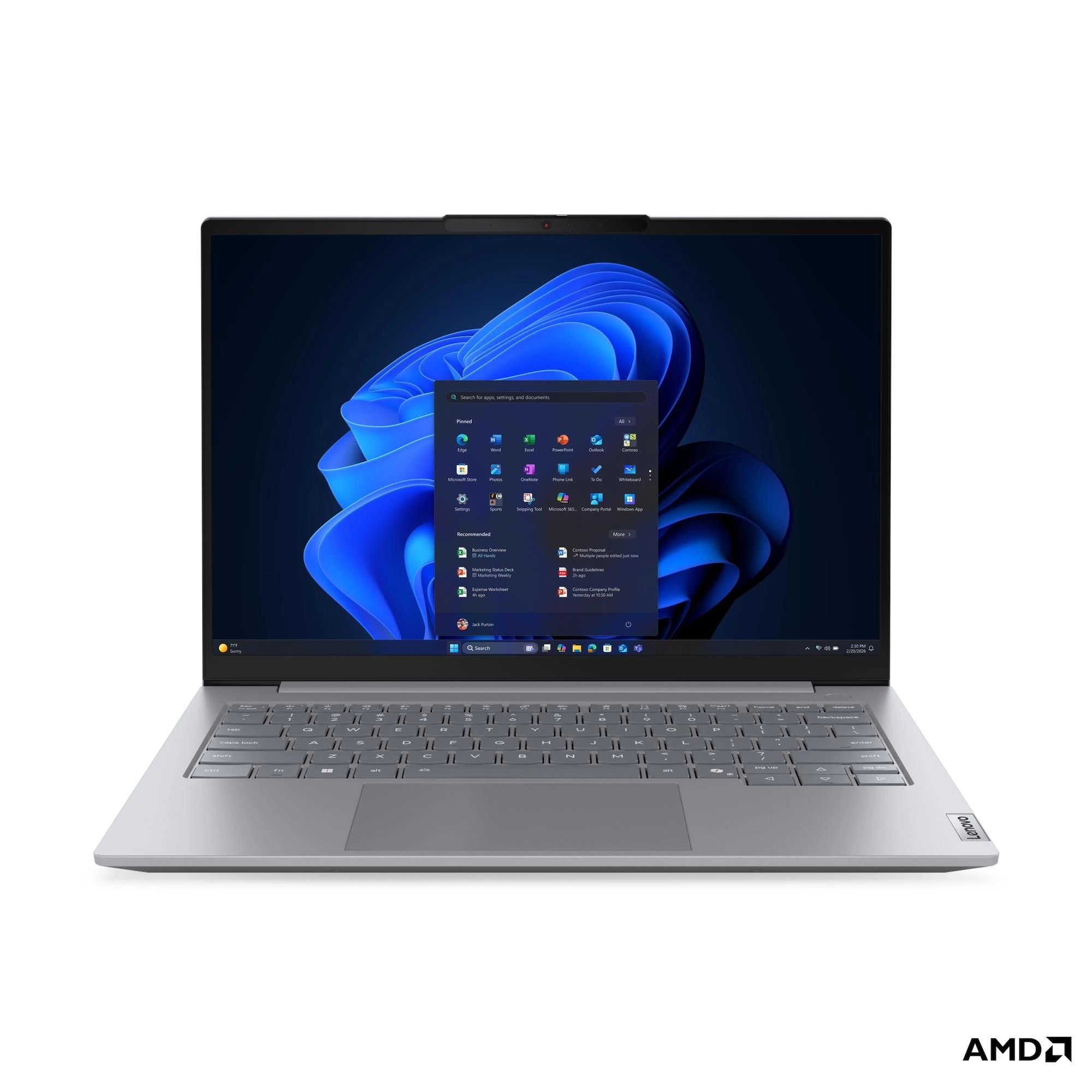 Lenovo ThinkBook 14 G9 AHP, AMD Ryzen™ 7 250 (3.30GHz, 16MB), 14 WUXGA Non-Touch, W11P64 GER, 32.0GB, 1x512GB SSD M.2 2242 PCIe Gen4 QLC, AMD Radeon™ 780M, BT 5.4,Wi-Fi 7 2x2 BE, 1001000M Ethernet, Bild 2