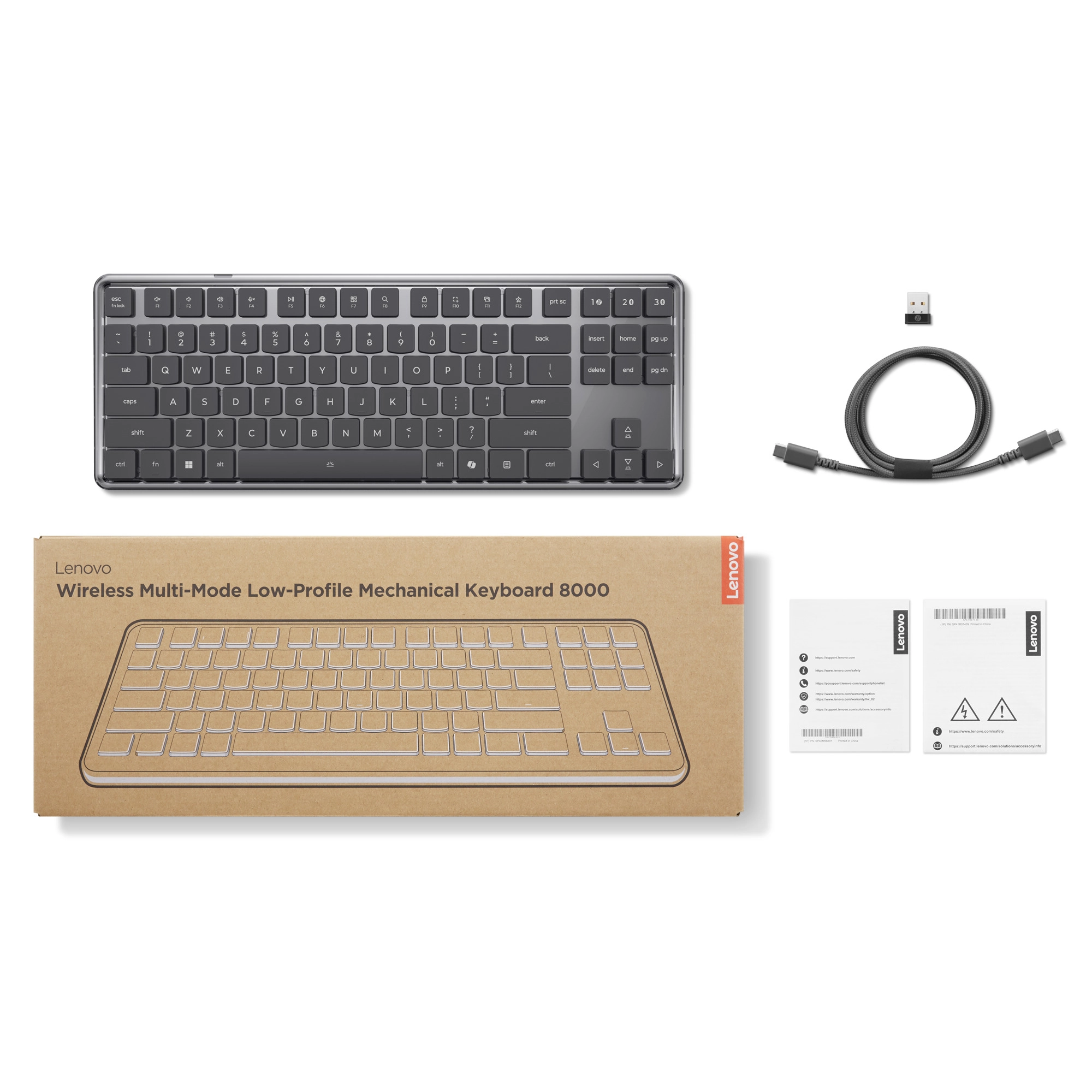 LENOVO Wireless Multi-Mode Low-Profile Mechanical Keyboard 8000-German Bild 9