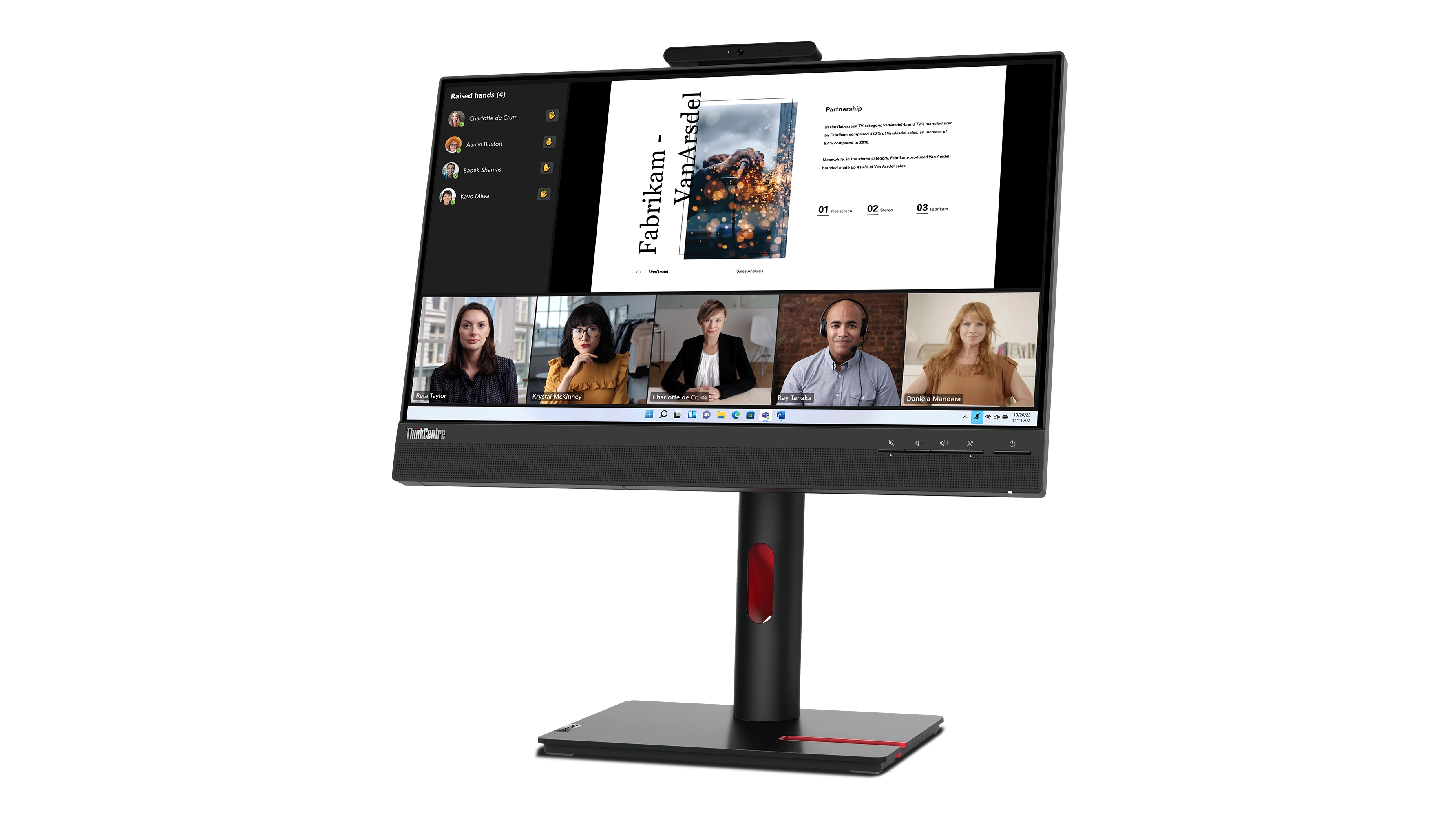 Lenovo ThinkCentre Tiny-In-One 22 Gen 5 21.5 Full HD LED Touch Monitor, USB-Hub, Lautsprecher, VESA, höhenverstellbar Bild 4