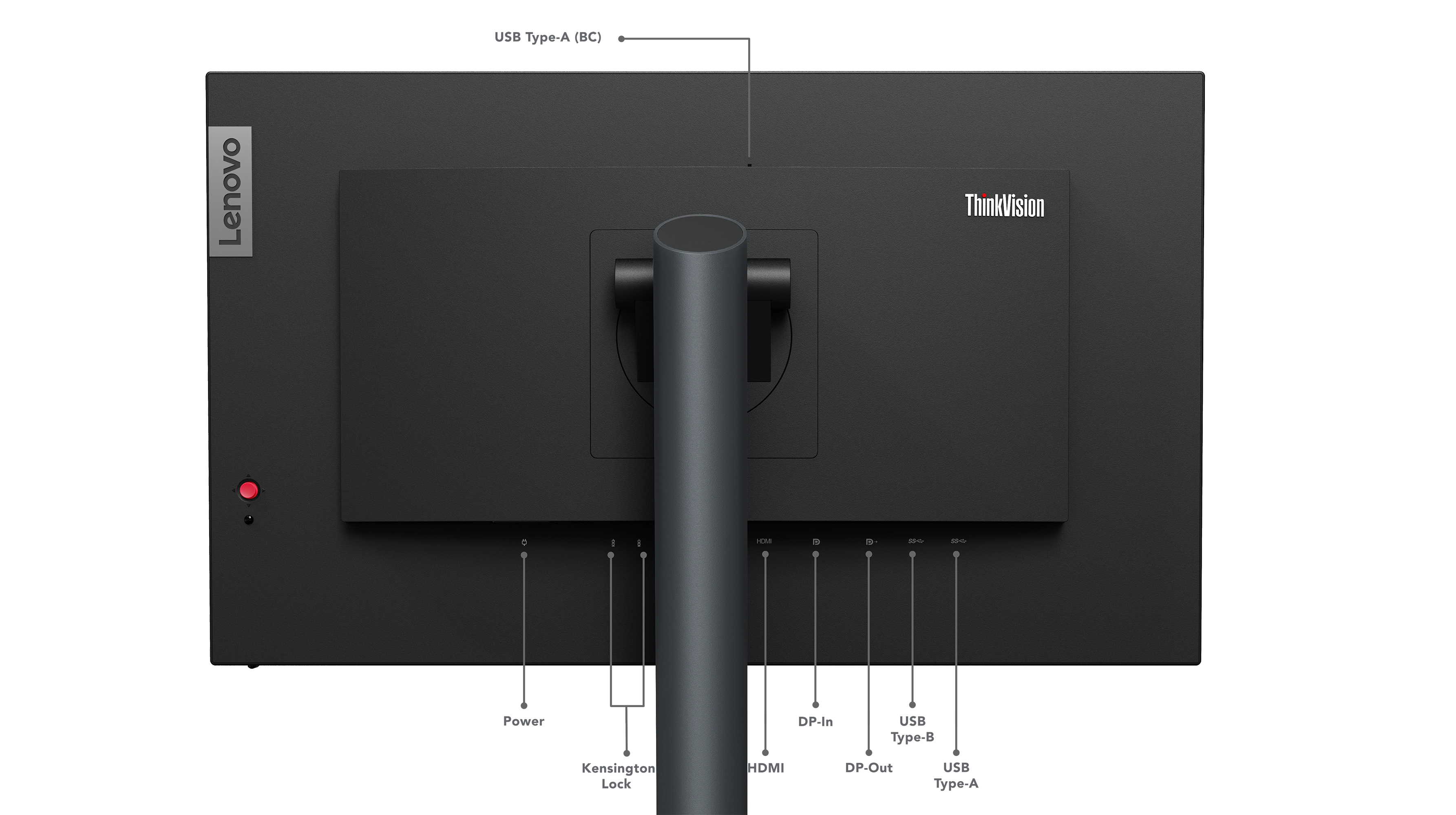 Lenovo ThinkVision P24q-30 23.8 Monitor, 2560x1440 QHD, LED, USB-Hub, VESA, höhenverstellbar, schwarz Bild 9