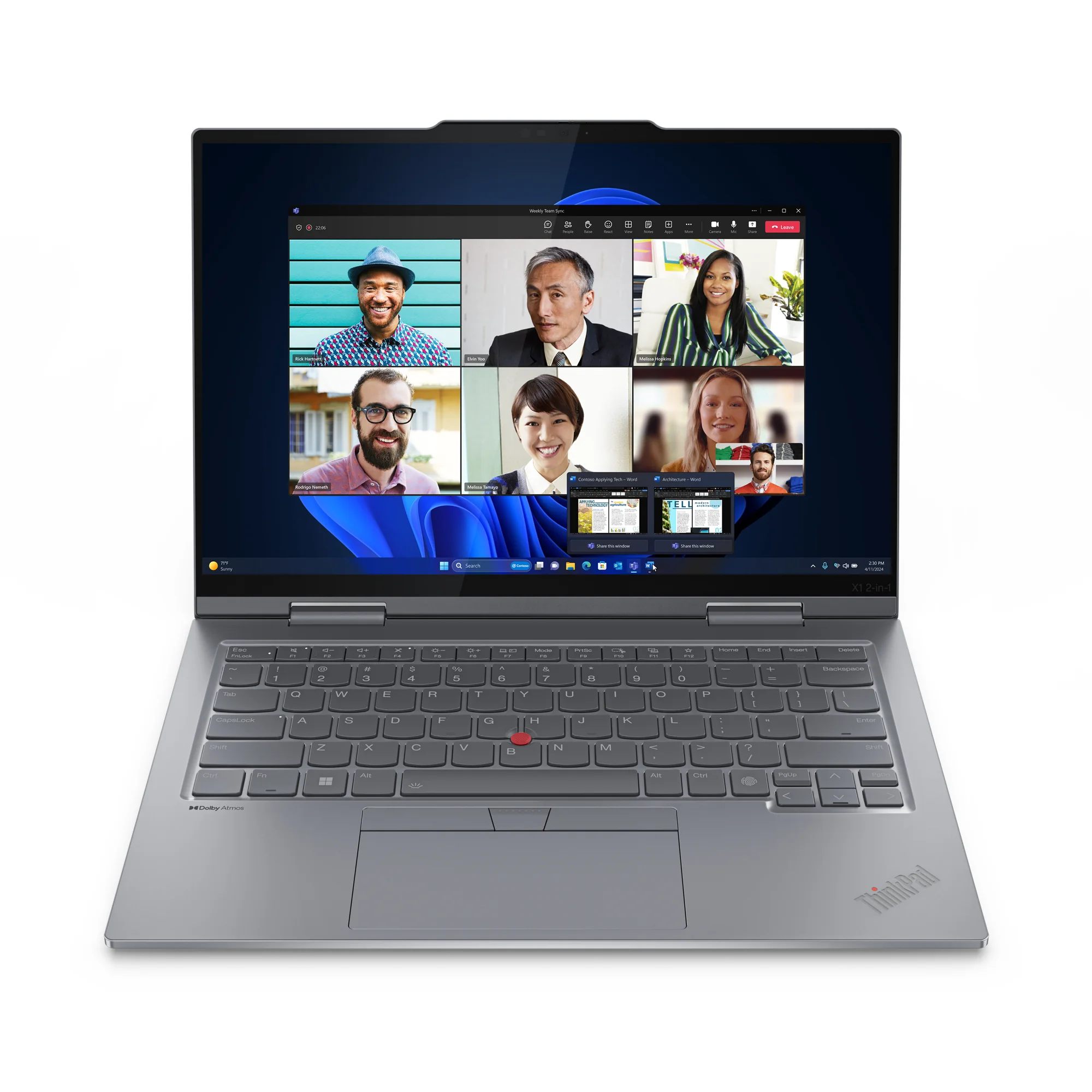 Lenovo ThinkPad X1 2-in-1 Gen 9 mit Intel Core Ultra 7 155U, 32GB RAM, 1TB SSD, Win 11 Pro, Grau Bild 0
