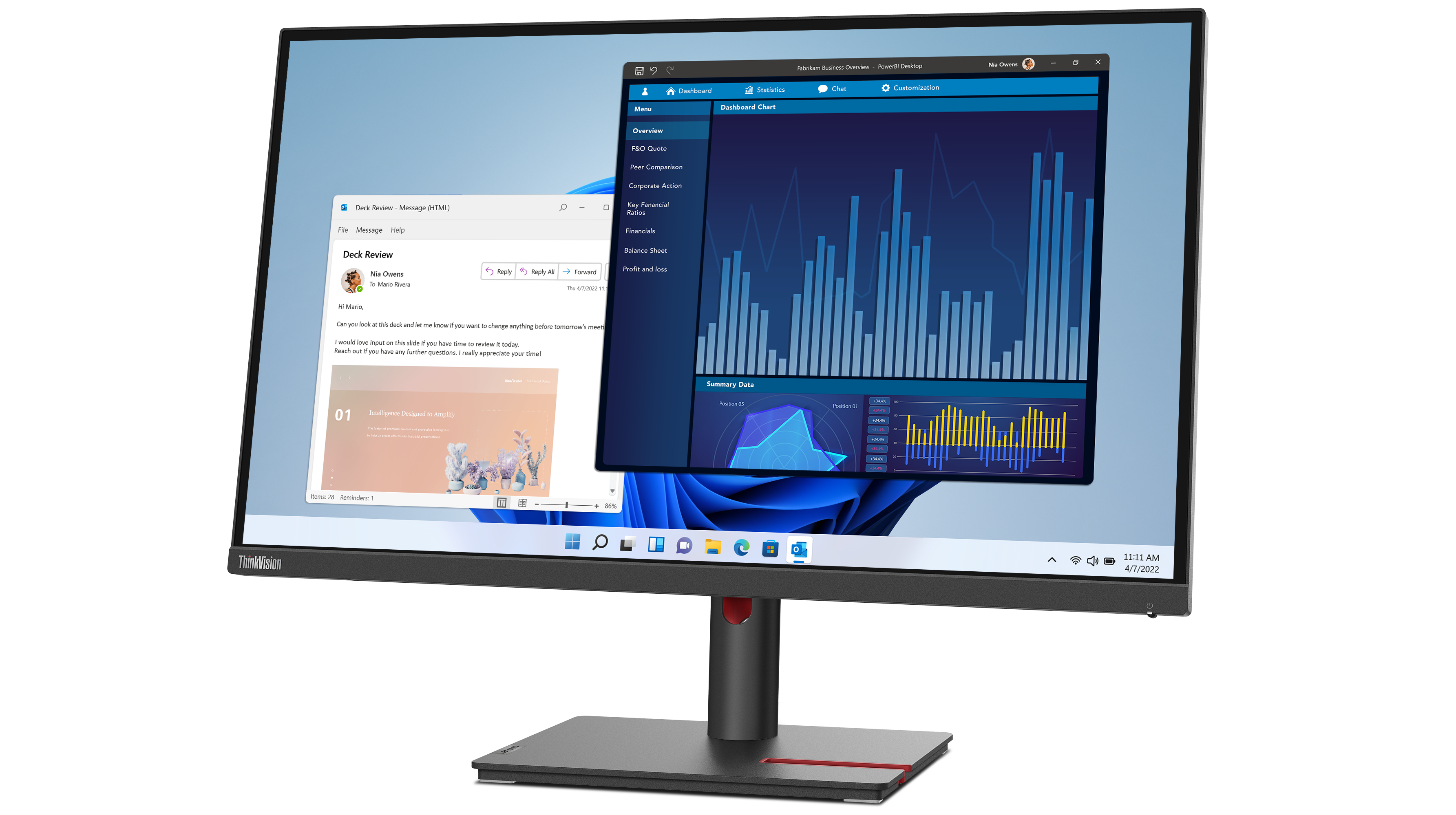 Lenovo ThinkVision T27p-30 27" 4K Ultra HD Monitor, LED, USB-Hub, höhenverstellbar, VESA, schwarz