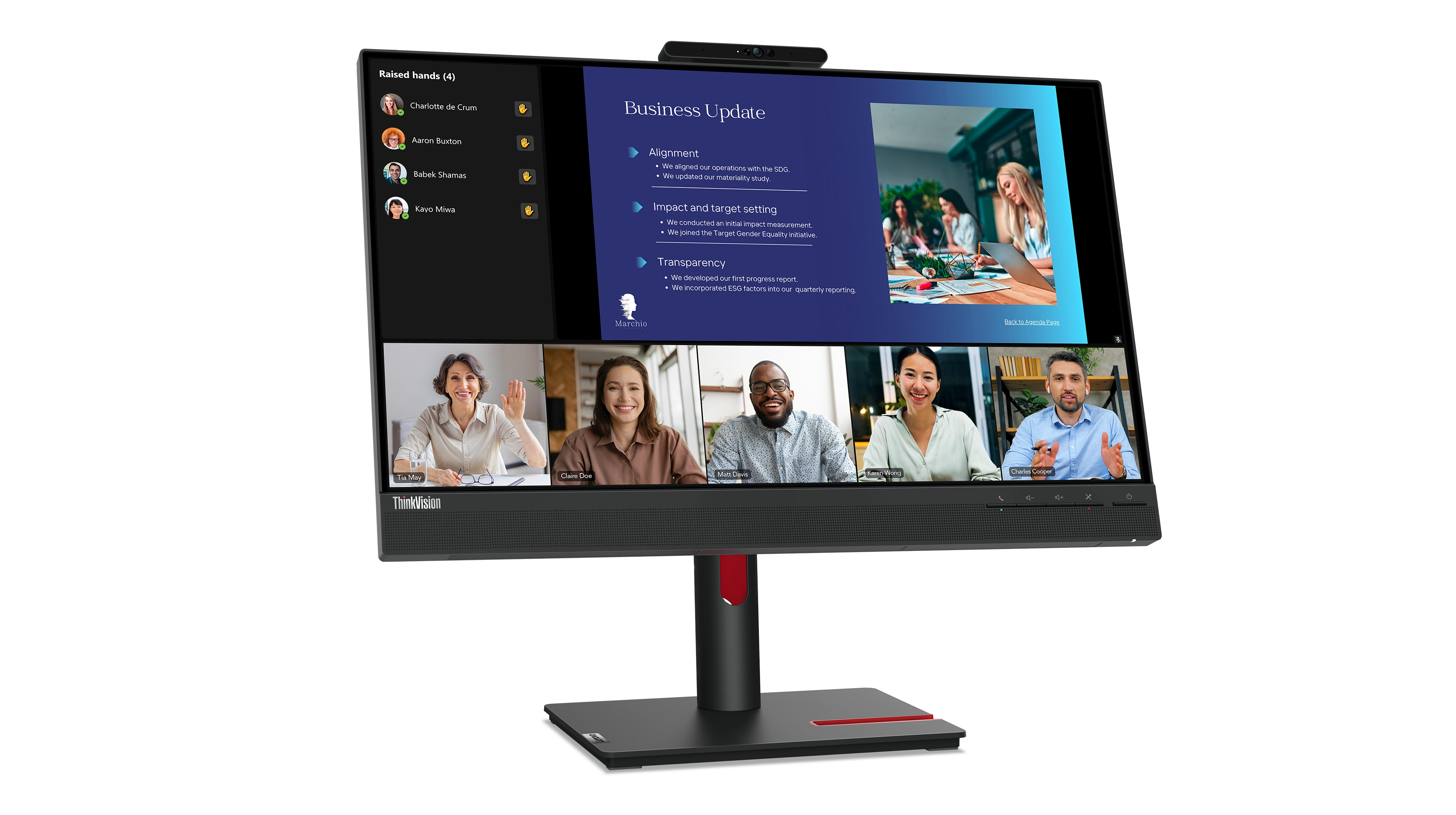 Lenovo ThinkVision T24v-30 23,8 Full HD Monitor, LED, 6 ms, USB-Hub, Lautsprecher, Schwarz Bild 9