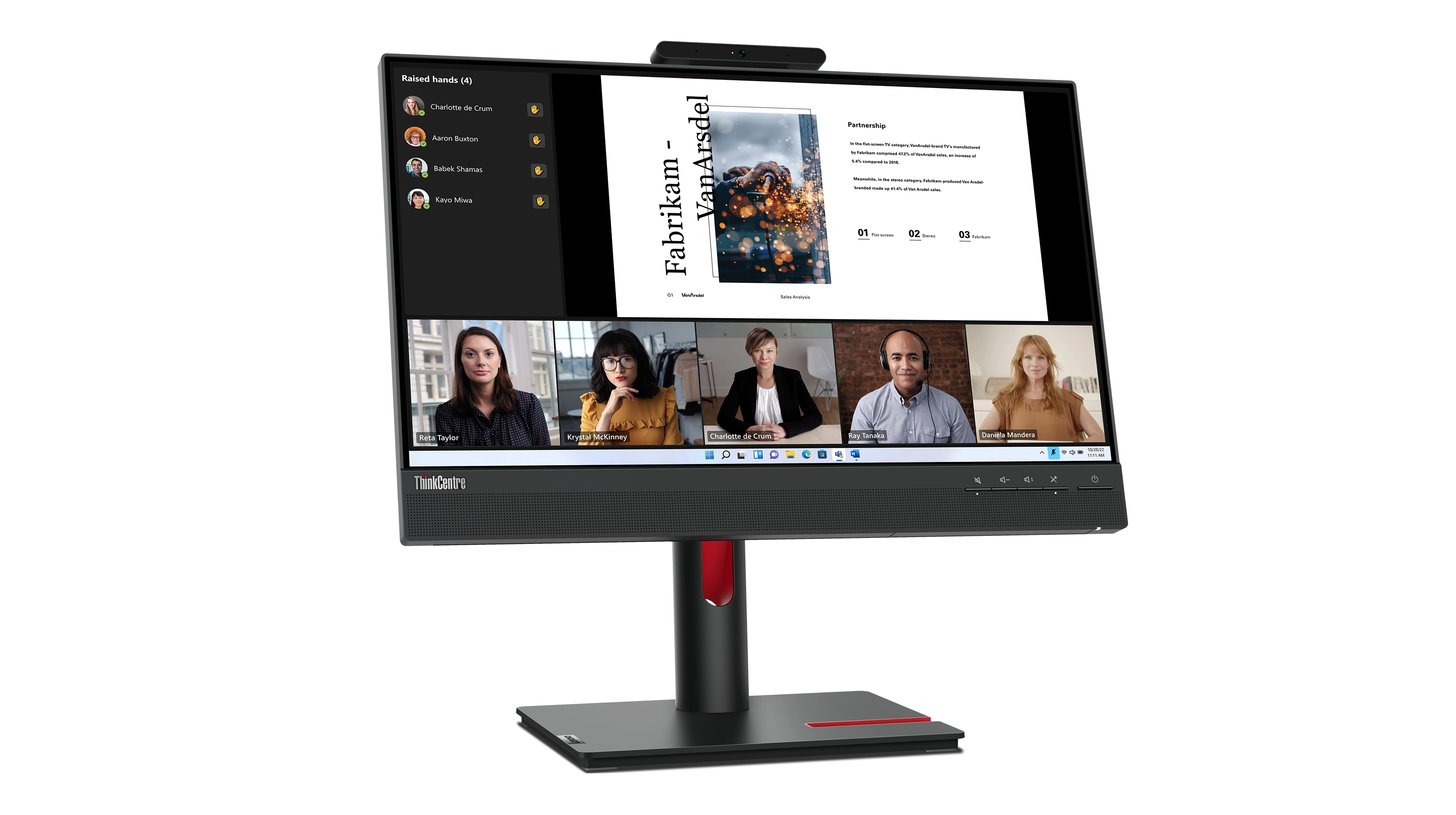 Lenovo ThinkCentre Tiny-In-One 22 Gen 5 21.5 Full HD LED Touch Monitor, USB-Hub, Lautsprecher, VESA, höhenverstellbar Bild 10