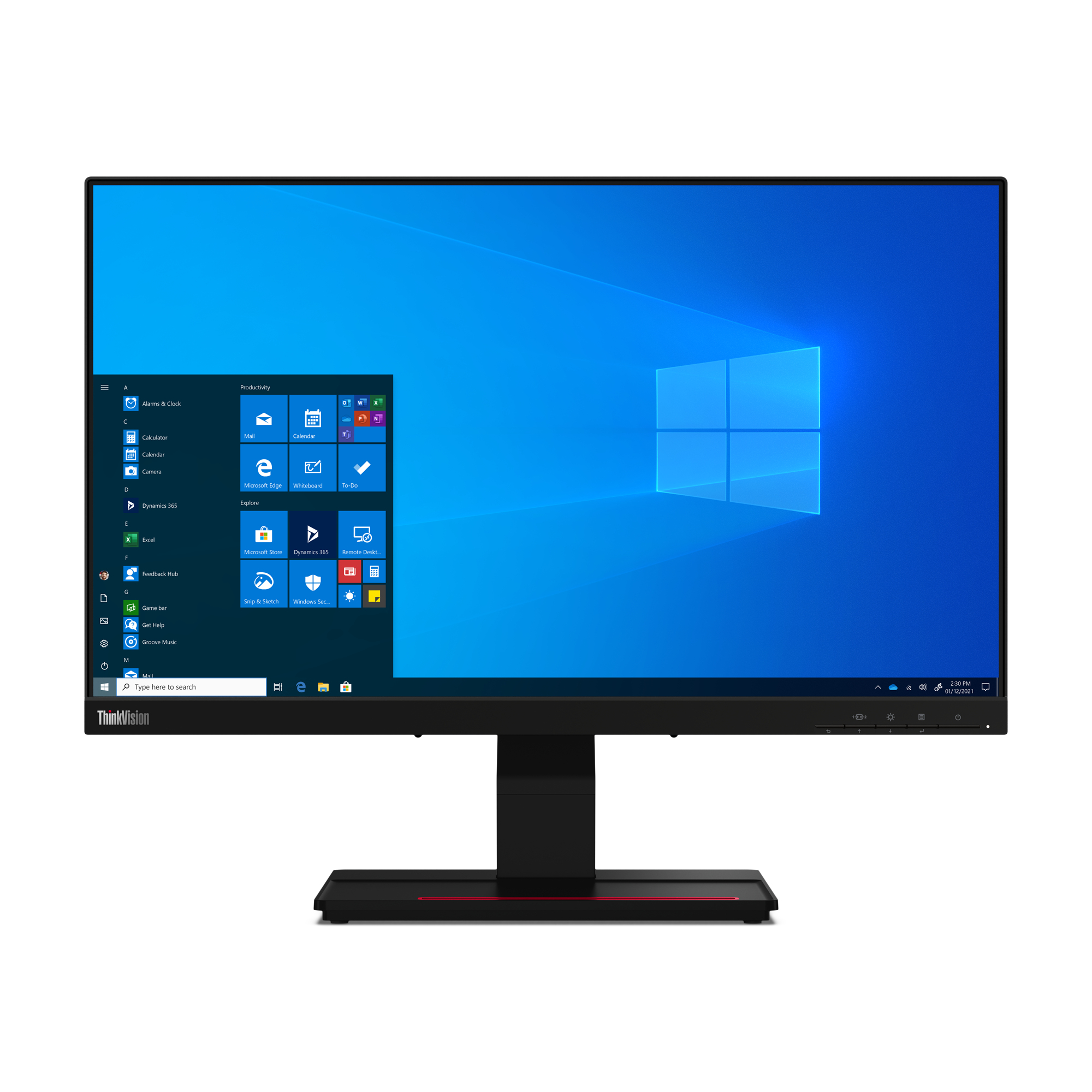 Lenovo ThinkVision T24t-20 23.8" Full HD Touch Monitor, LED, USB-Hub, VESA, höhenverstellbar, Schwarz