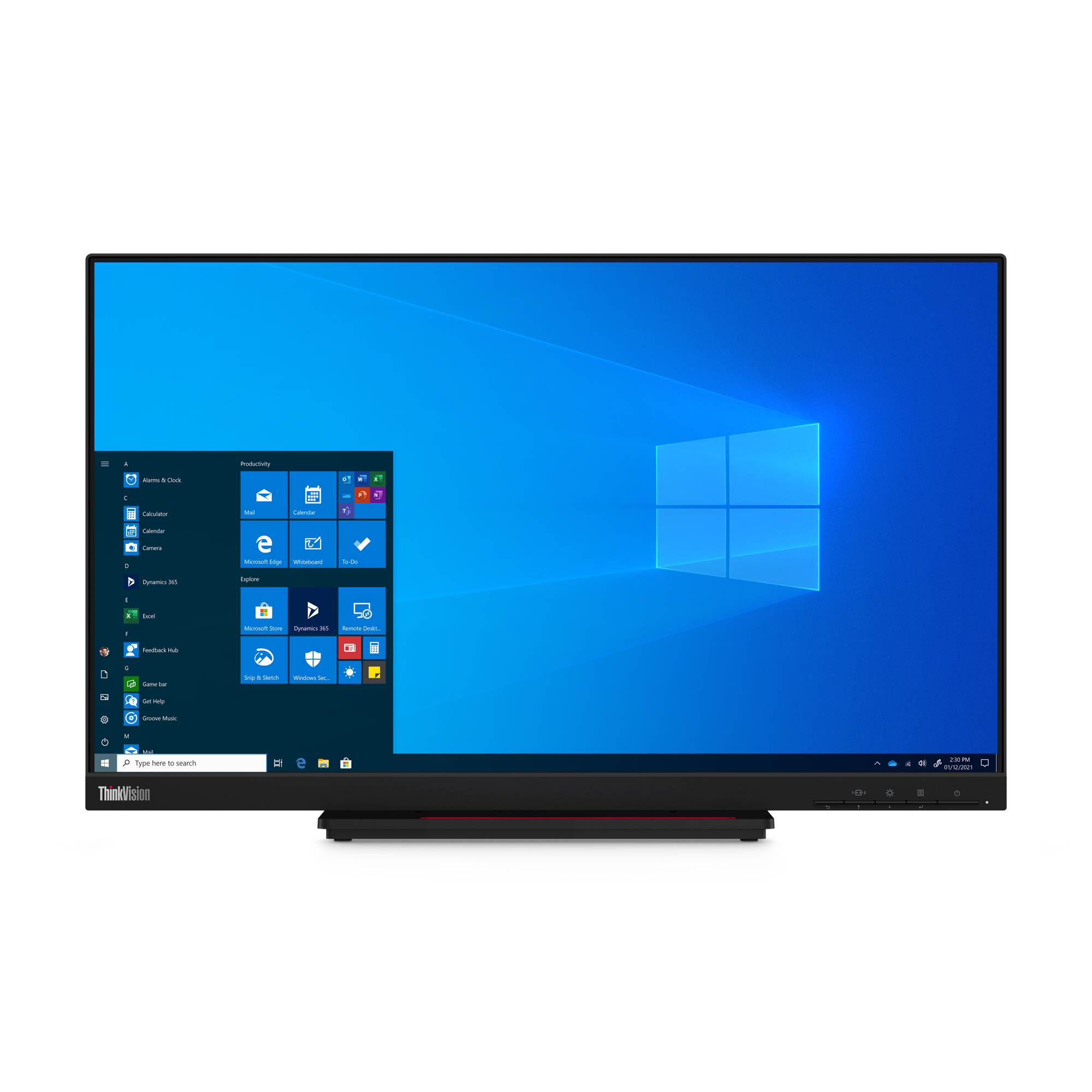 Lenovo ThinkVision T24t-20 23.8" Full HD Touch Monitor, LED, USB-Hub, VESA, höhenverstellbar, Schwarz