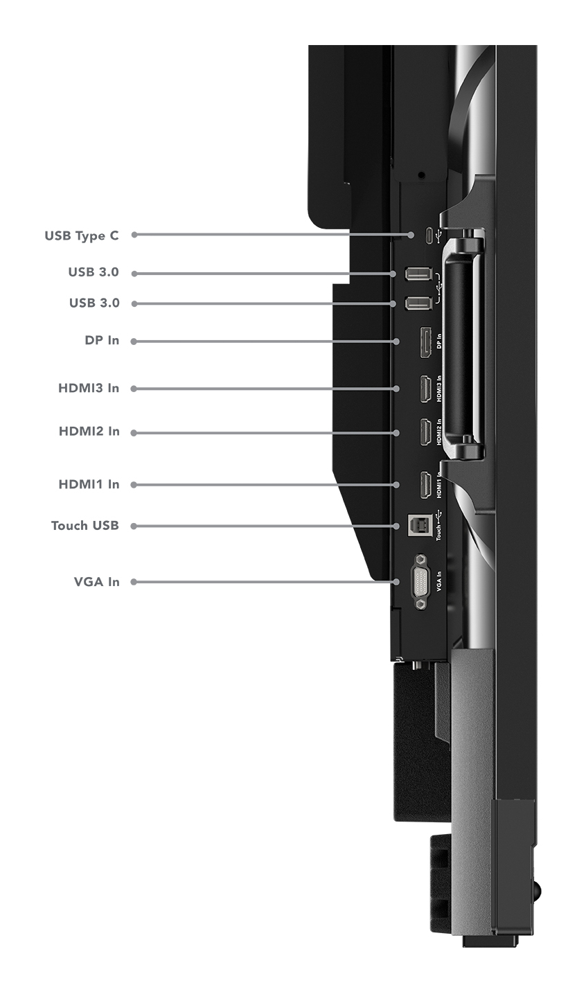 Lenovo ThinkVision T86 86" LED Display, 4K UHD (3840x2160), 8MP, 15W, flach, USB 2.0/3.2, schwarz