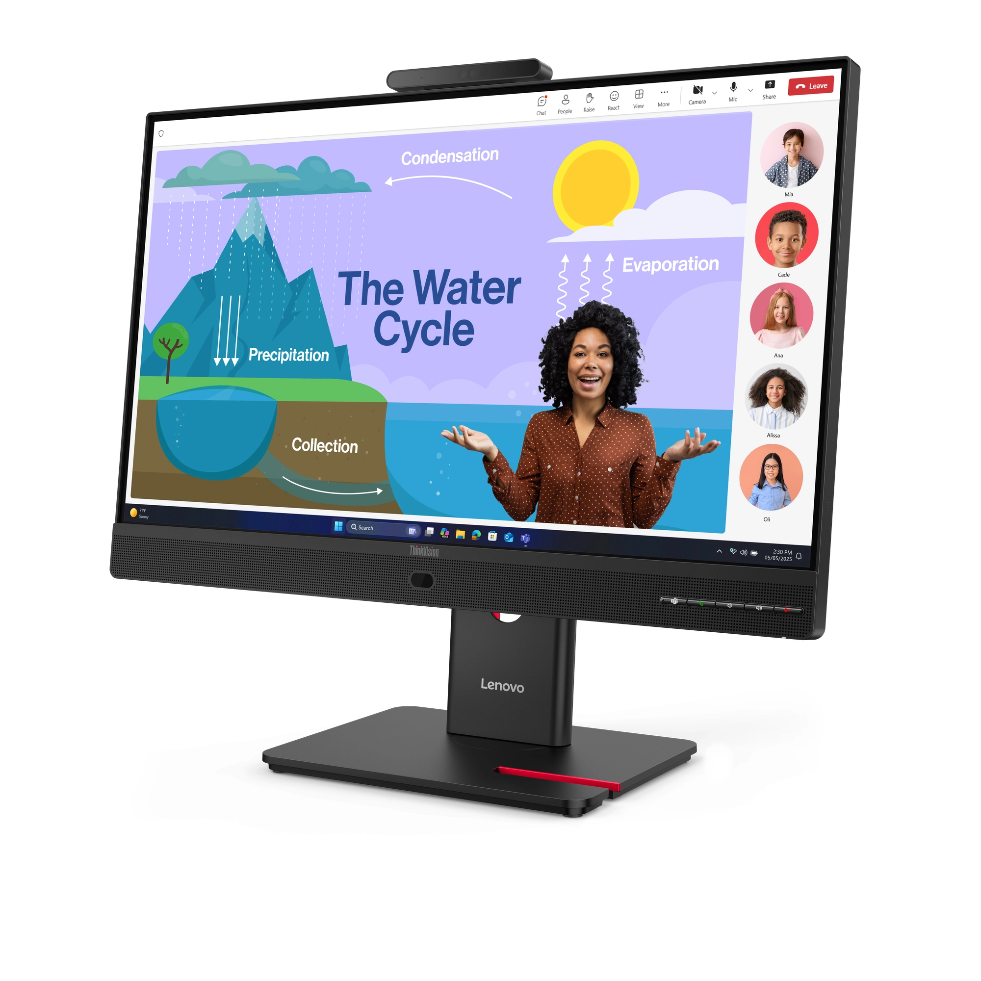 Lenovo ThinkVision T24D-4v - LED-Monitor - 1920 x 1080 Full HD (1080p) @ 120 Hz - IPS - 250 cdm² - 15001 - 4 ms - HDMI, 2xDisplayPort, 2xUSB-C - Lautsprecher - Finsternis schwarz Bild 1