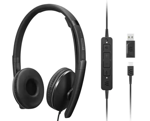 Lenovo Gen 2 - Headset - On-Ear - kabelgebunden - USB-C - Schwarz - Zertifiziert für Microsoft Teams Bild 0