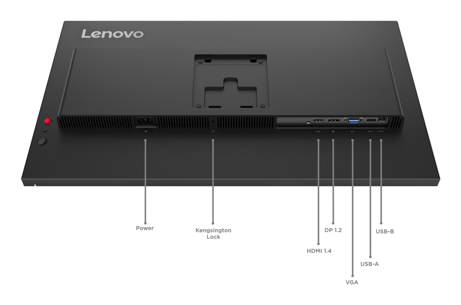 Lenovo ThinkVision T27-40 27" Full HD Monitor, IPS, 1920x1080, USB-Hub, 6ms, VESA, höhenverstellbar, schwarz