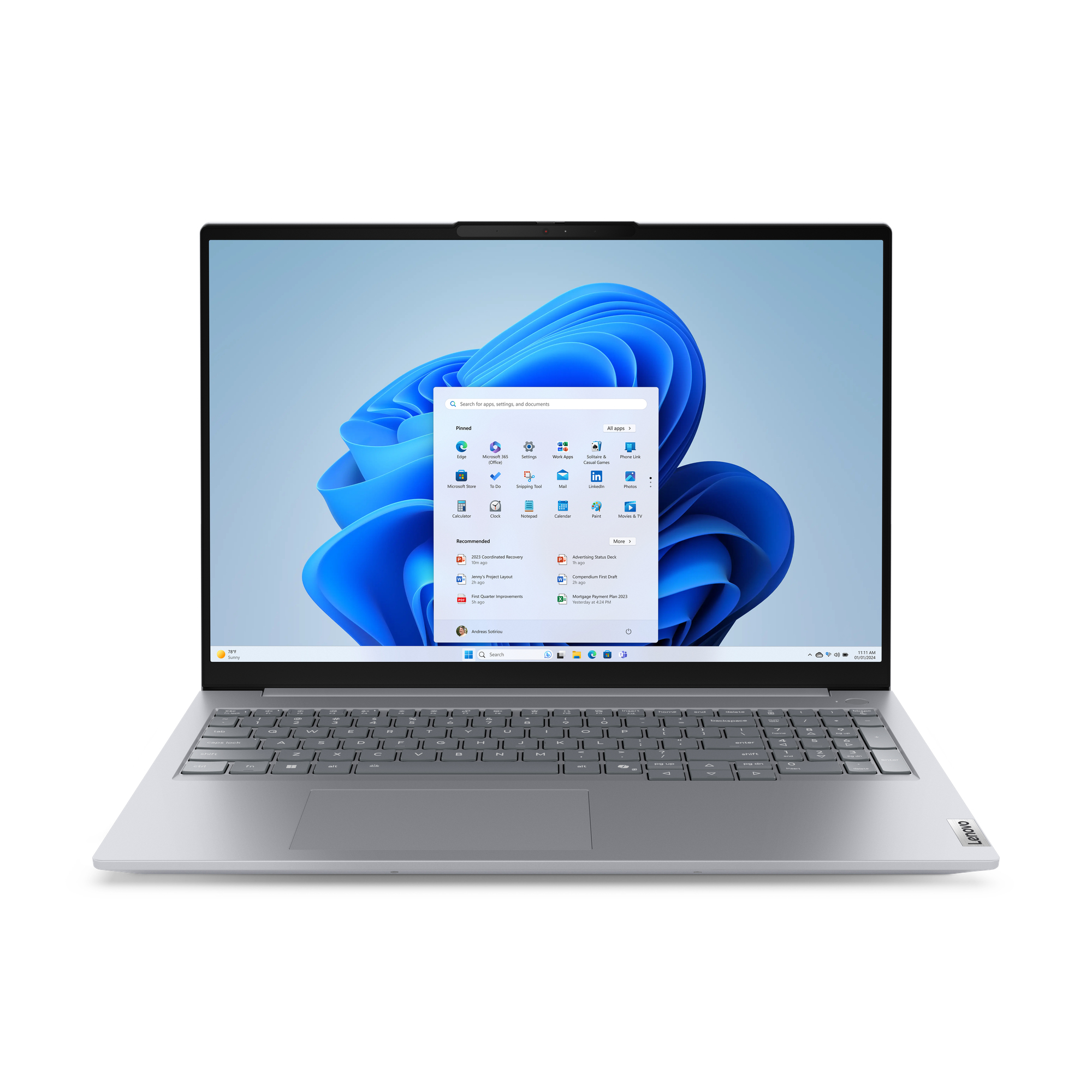 LENOVO ThinkBook 16 G8 Intel Core Ultra 7 255H 40,64cm 16Zoll WUXGA 16GB 512GB SSD UMA W11P No WWAN Arctic Grey ToPSeller