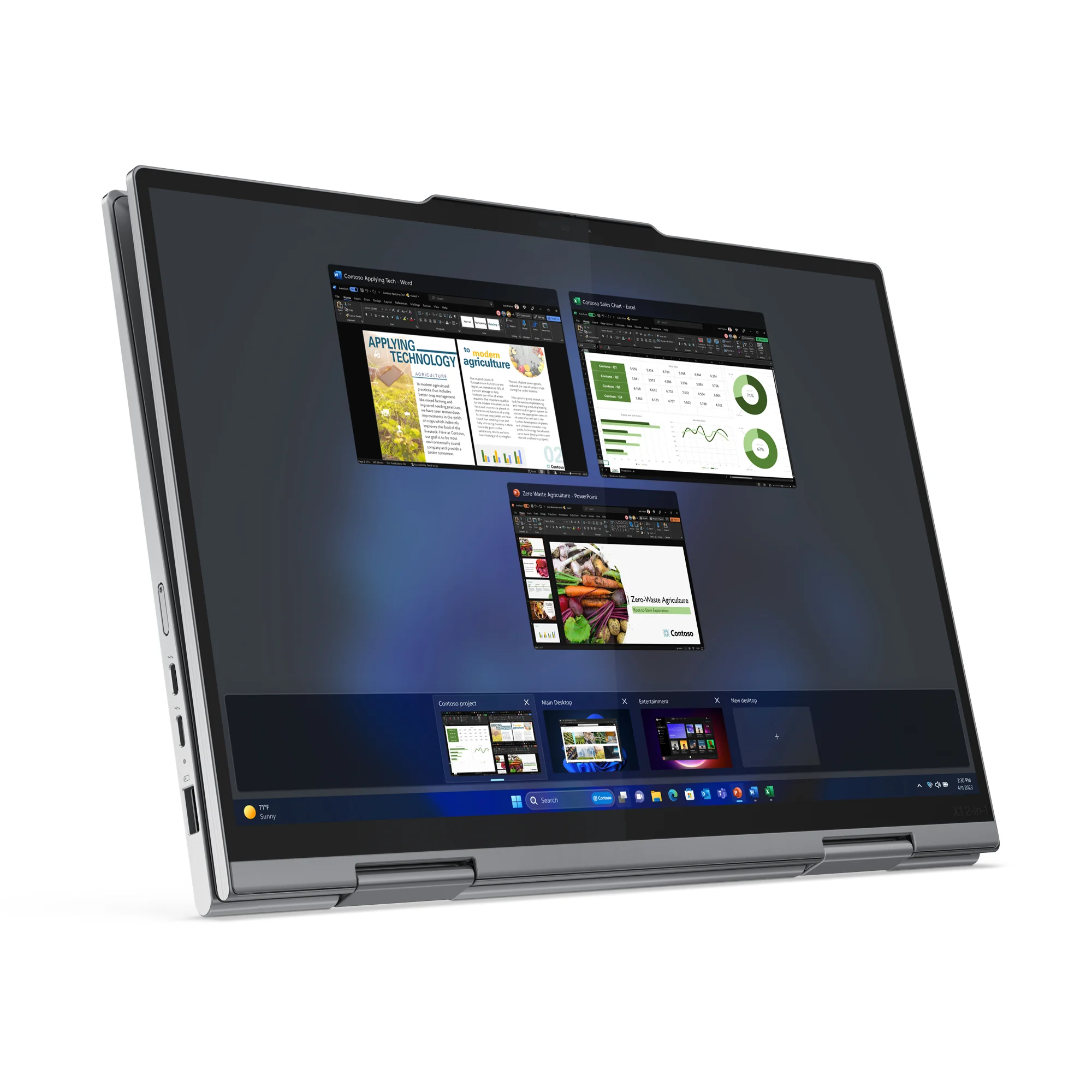 Lenovo ThinkPad X1 2-in-1 Gen 9 mit Intel Core Ultra 7 155U, 32GB RAM, 1TB SSD, Win 11 Pro, Grau Bild 8