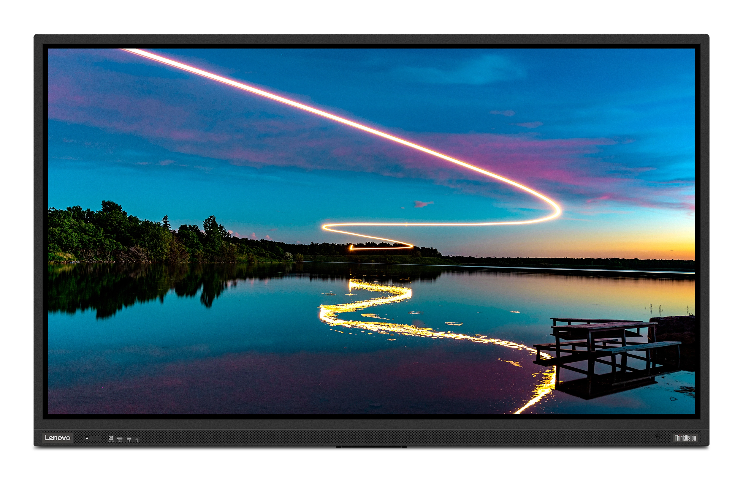 Lenovo ThinkVision T86 86 LED Display, 4K UHD (3840x2160), 8MP, 15W, flach, USB 2.03.2, schwarz Bild 0