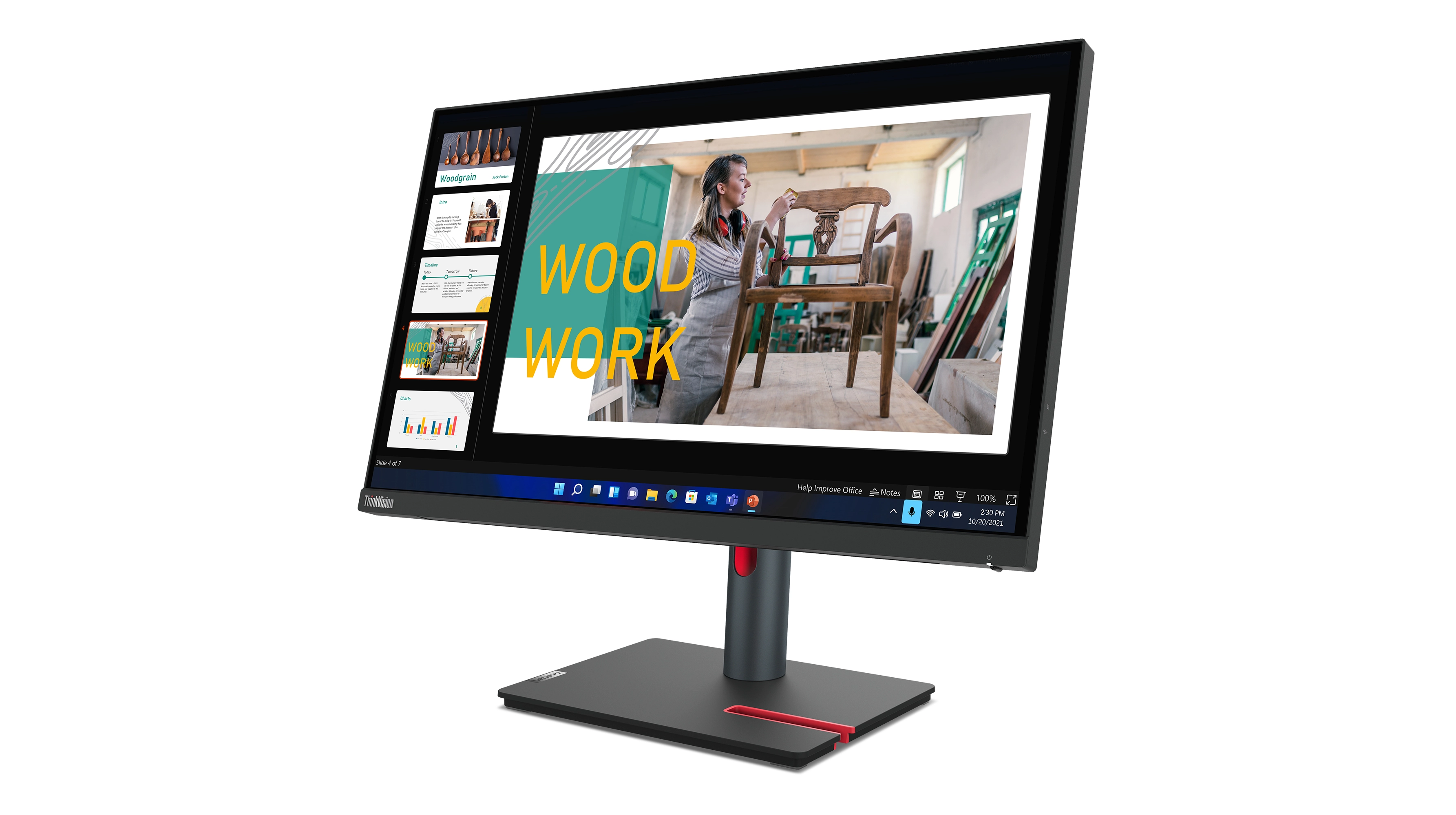 Lenovo ThinkVision P24q-30 23.8 Monitor, 2560x1440 QHD, LED, USB-Hub, VESA, höhenverstellbar, schwarz Bild 6