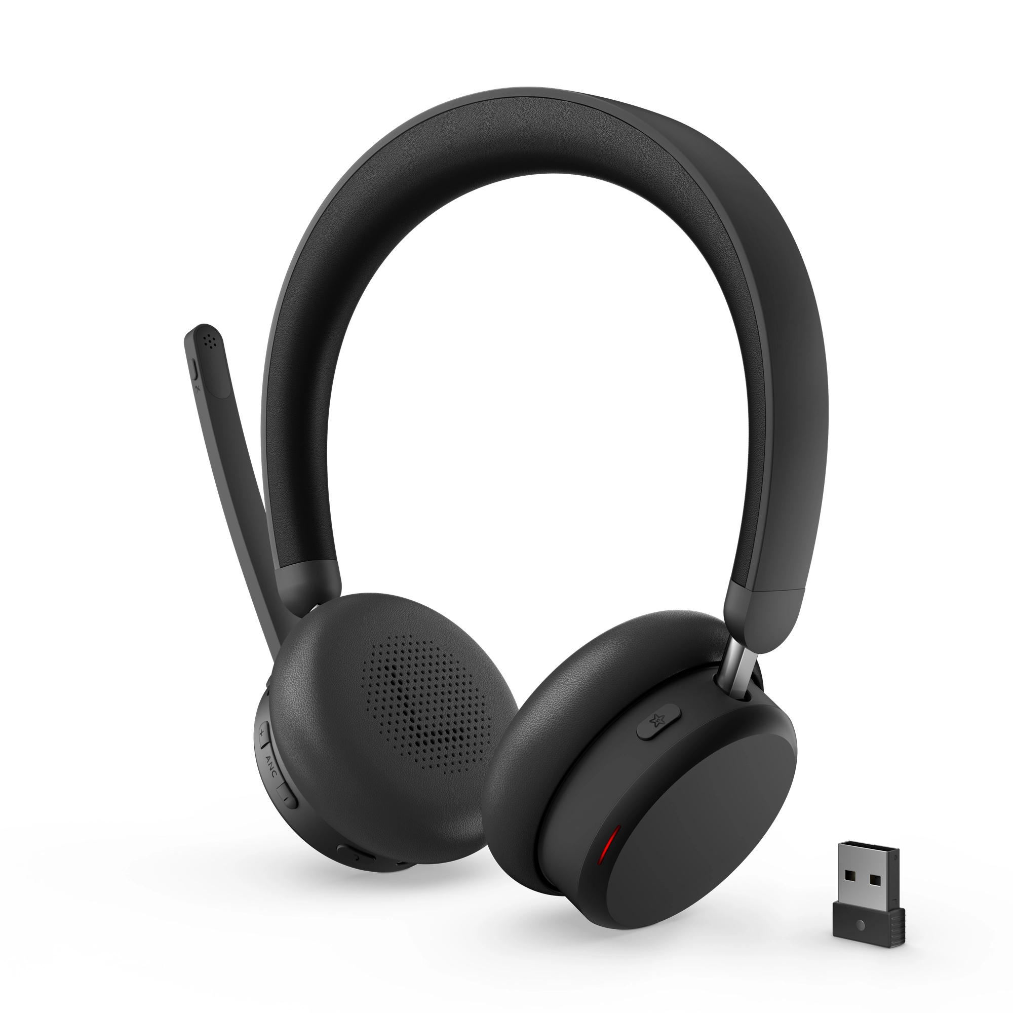 Lenovo 6550 - Headset - On-Ear - Bluetooth - kabellos - aktive Rauschunterdrückung - Schwarz - Zertifiziert für Microsoft Teams Bild 2