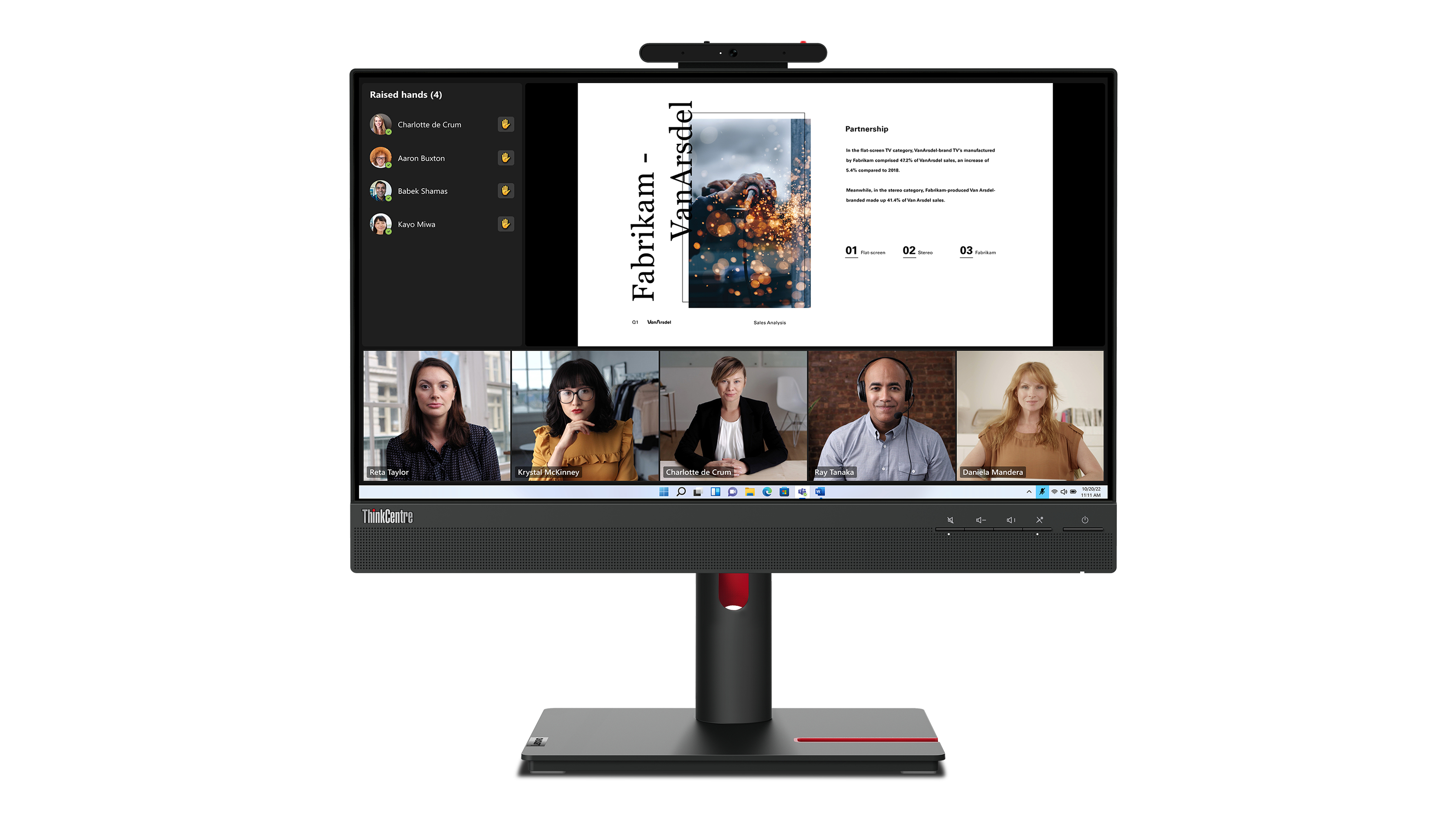 Lenovo ThinkCentre Tiny-In-One 22 Gen 5 21.5" Full HD LED Touch Monitor, USB-Hub, Lautsprecher, VESA, höhenverstellbar