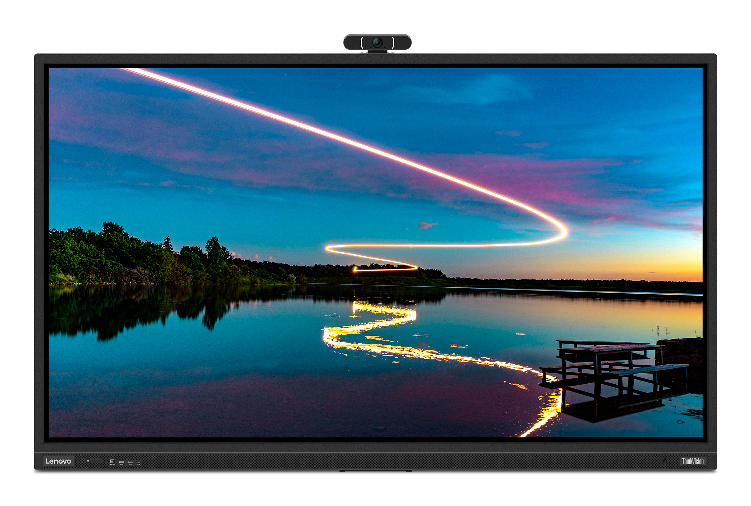 Lenovo ThinkVision T86 86" LED Display, 4K UHD (3840x2160), 8MP, 15W, flach, USB 2.0/3.2, schwarz