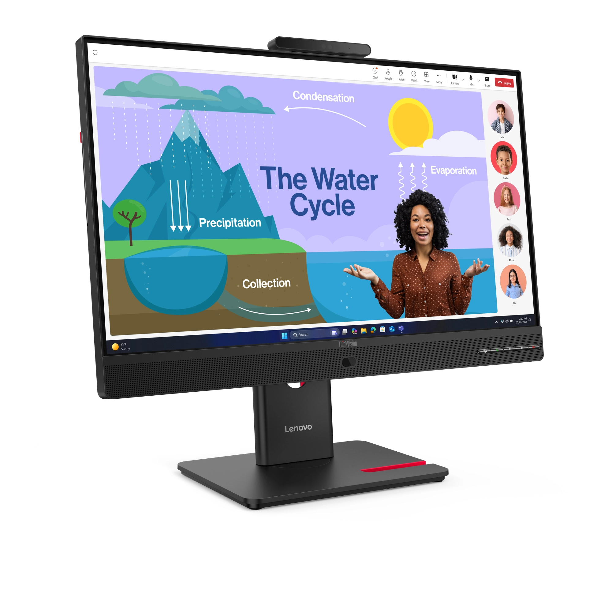 Lenovo ThinkVision T24D-4v - LED-Monitor - 1920 x 1080 Full HD (1080p) @ 120 Hz - IPS - 250 cdm² - 15001 - 4 ms - HDMI, 2xDisplayPort, 2xUSB-C - Lautsprecher - Finsternis schwarz Bild 2