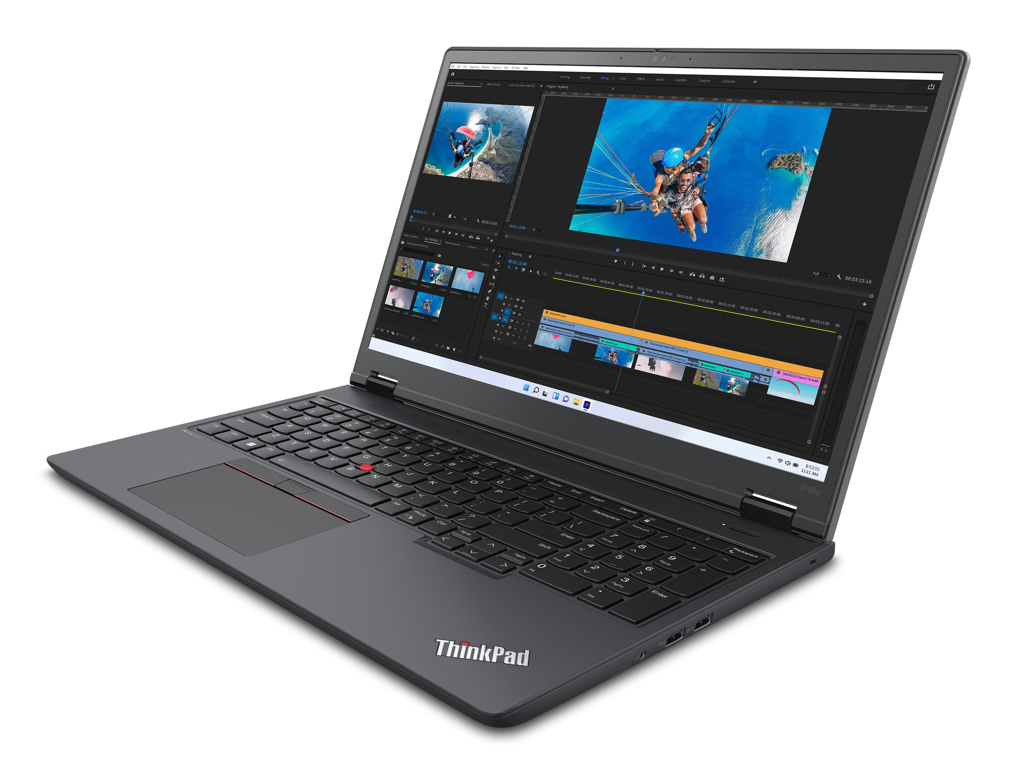 Lenovo ThinkPad P16v Gen 1 mit Ryzen 7 7840HS, RTX A500, 32GB RAM, 1TB SSD, Win 11 Pro, Schwarz Bild 3
