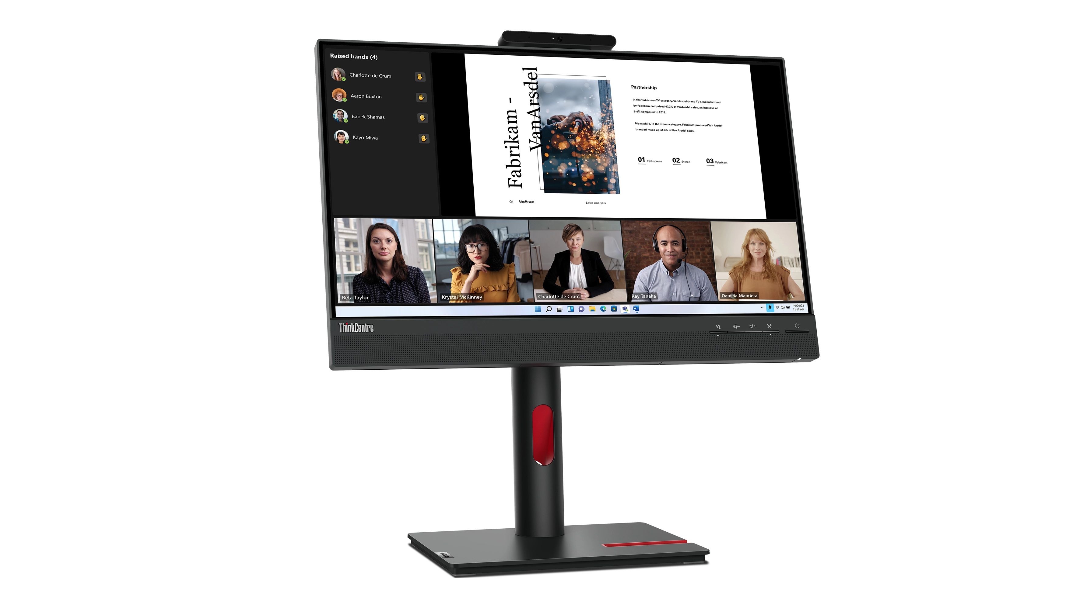 Lenovo ThinkCentre Tiny-In-One 22 Gen 5 21.5 Full HD LED Touch Monitor, USB-Hub, Lautsprecher, VESA, höhenverstellbar Bild 3
