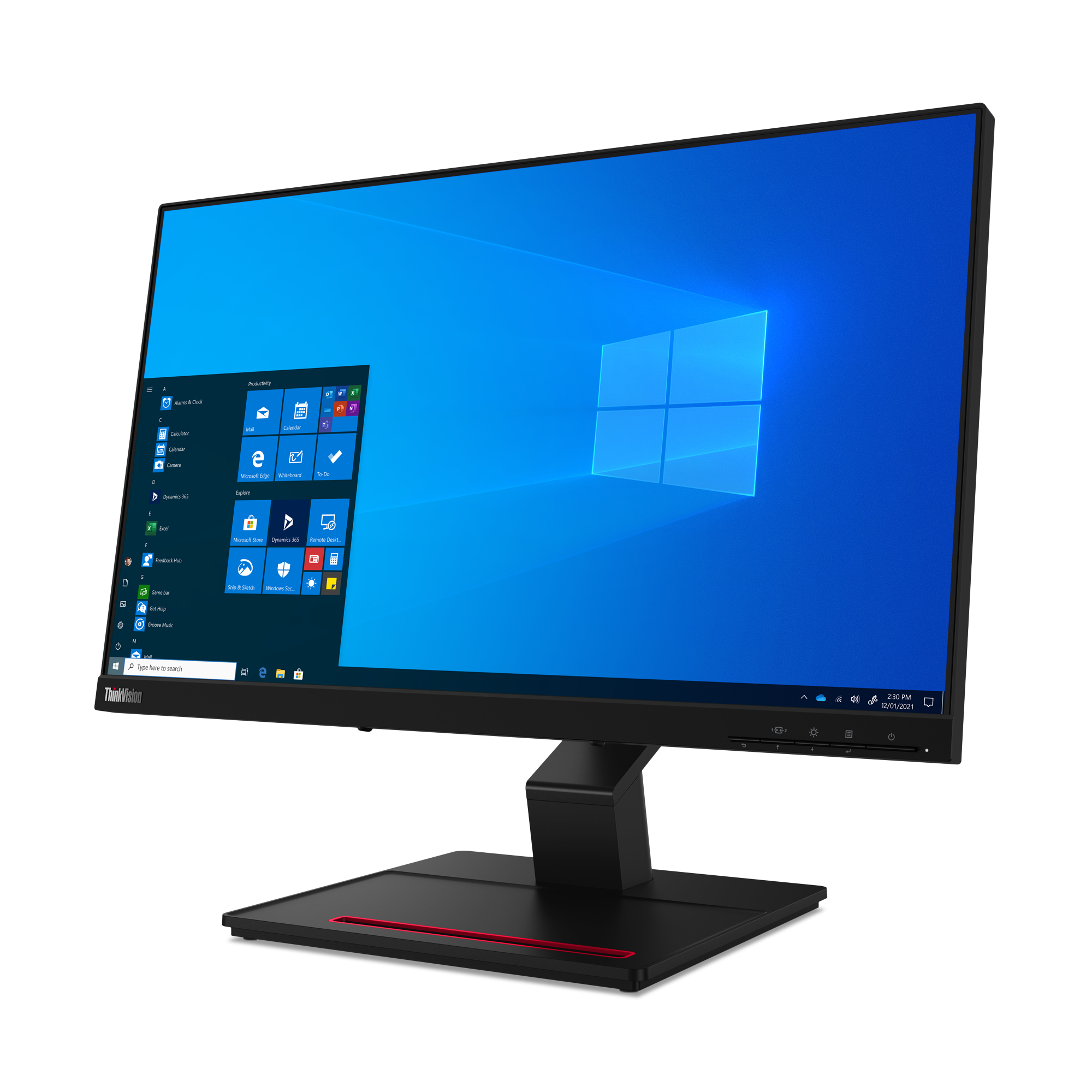 Lenovo ThinkVision T24t-20 23.8" Full HD Touch Monitor, LED, USB-Hub, VESA, höhenverstellbar, Schwarz