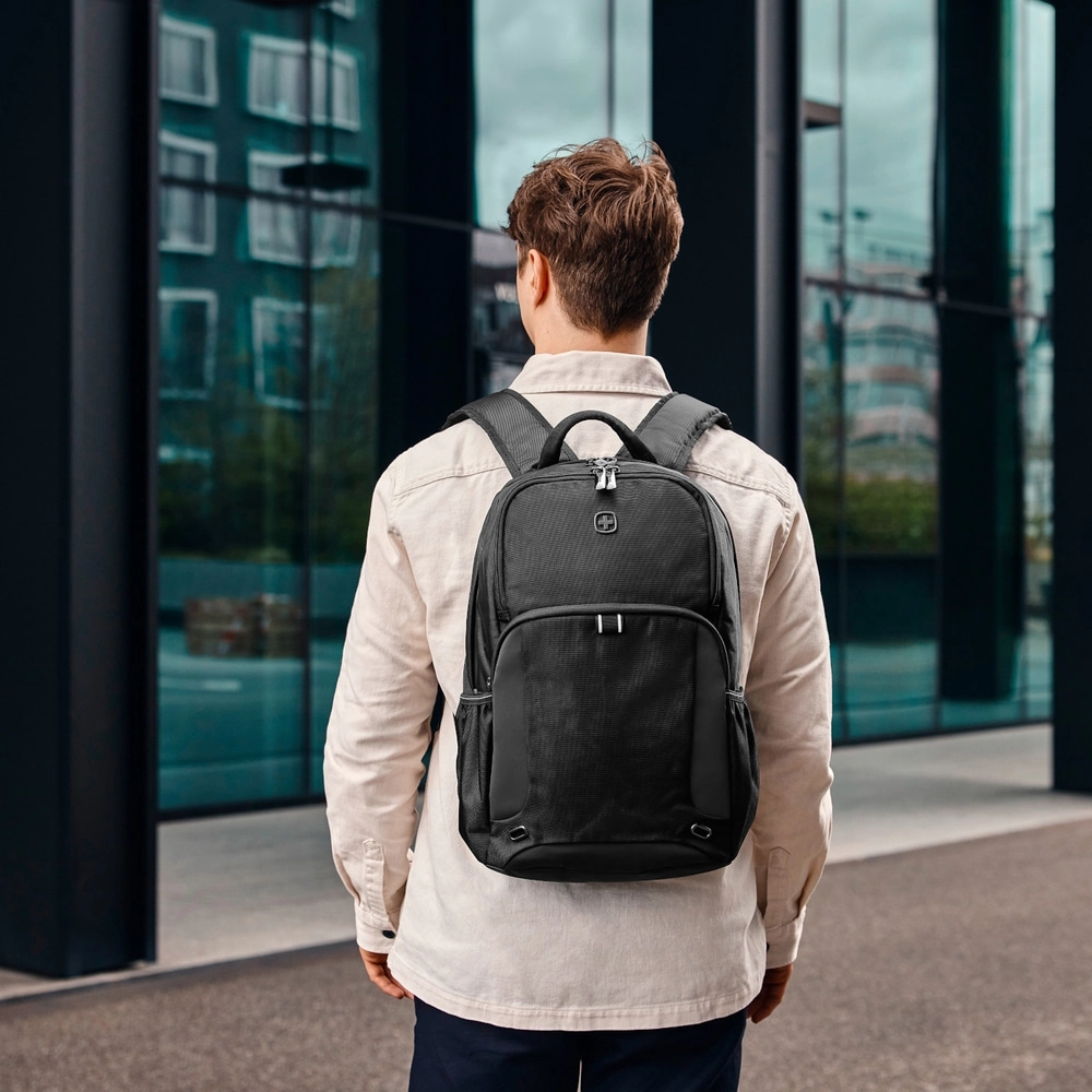 15,6 Zoll Notebook-Rucksack, schwarz, recycelte PET-Flaschen, Tablet- Laptopfach Bild 6