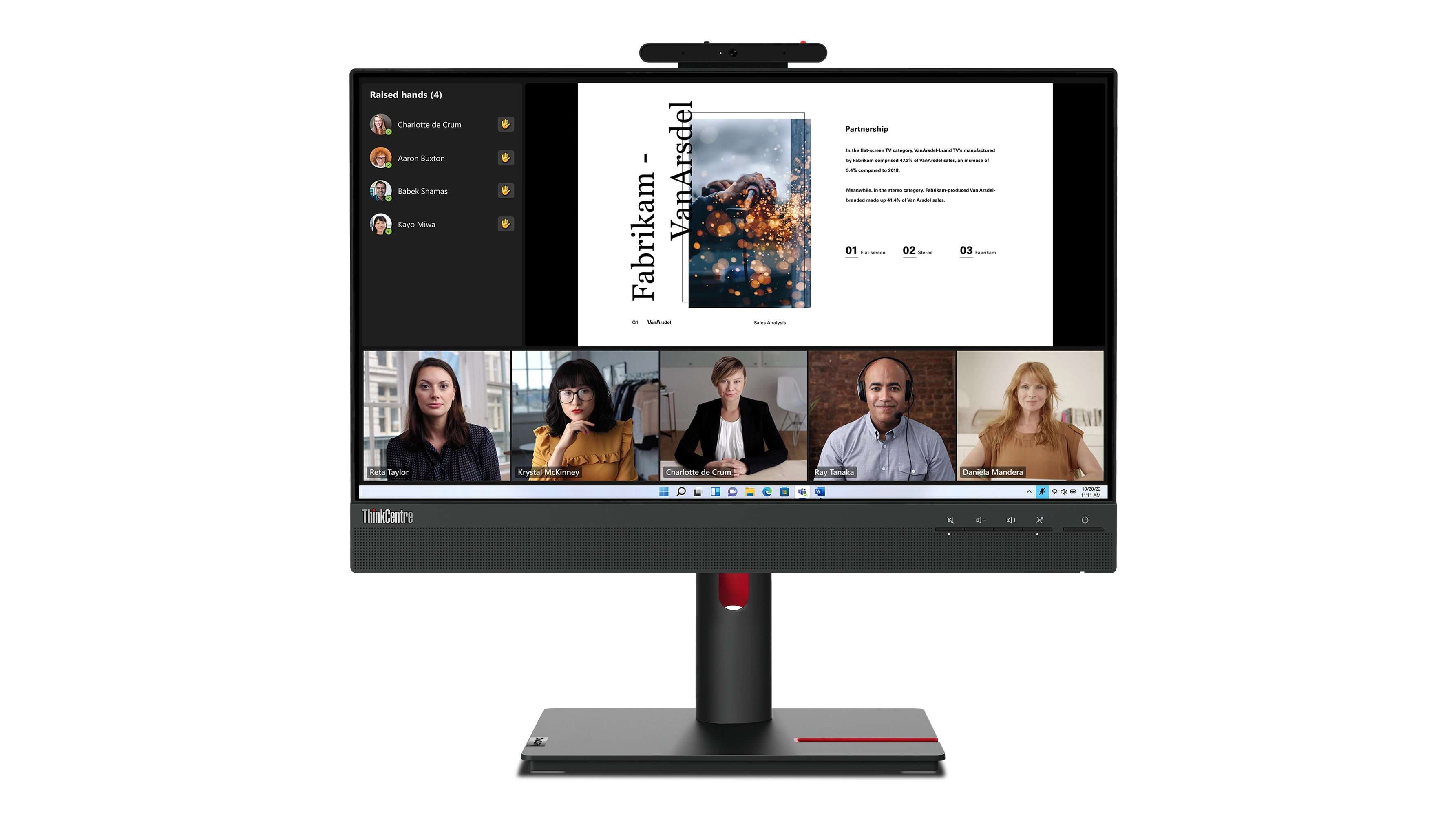 Lenovo ThinkCentre Tiny-In-One 22 Gen 5 21.5 Full HD LED Touch Monitor, USB-Hub, Lautsprecher, VESA, höhenverstellbar Bild 8