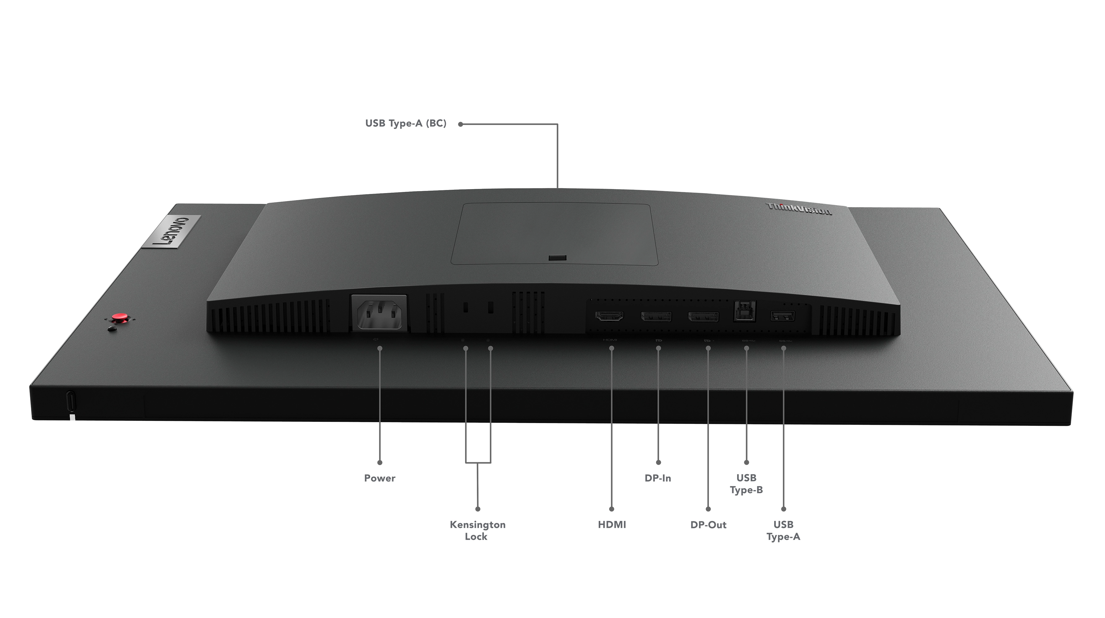 Lenovo ThinkVision P24q-30 23.8 Monitor, 2560x1440 QHD, LED, USB-Hub, VESA, höhenverstellbar, schwarz Bild 10