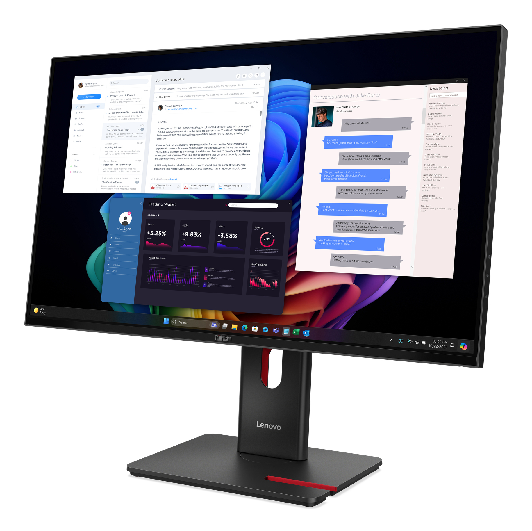 Lenovo ThinkVision T27UD-40 27" 4K UHD Monitor, LCD, USB-Hub, VESA, höhenverstellbar, schwarz