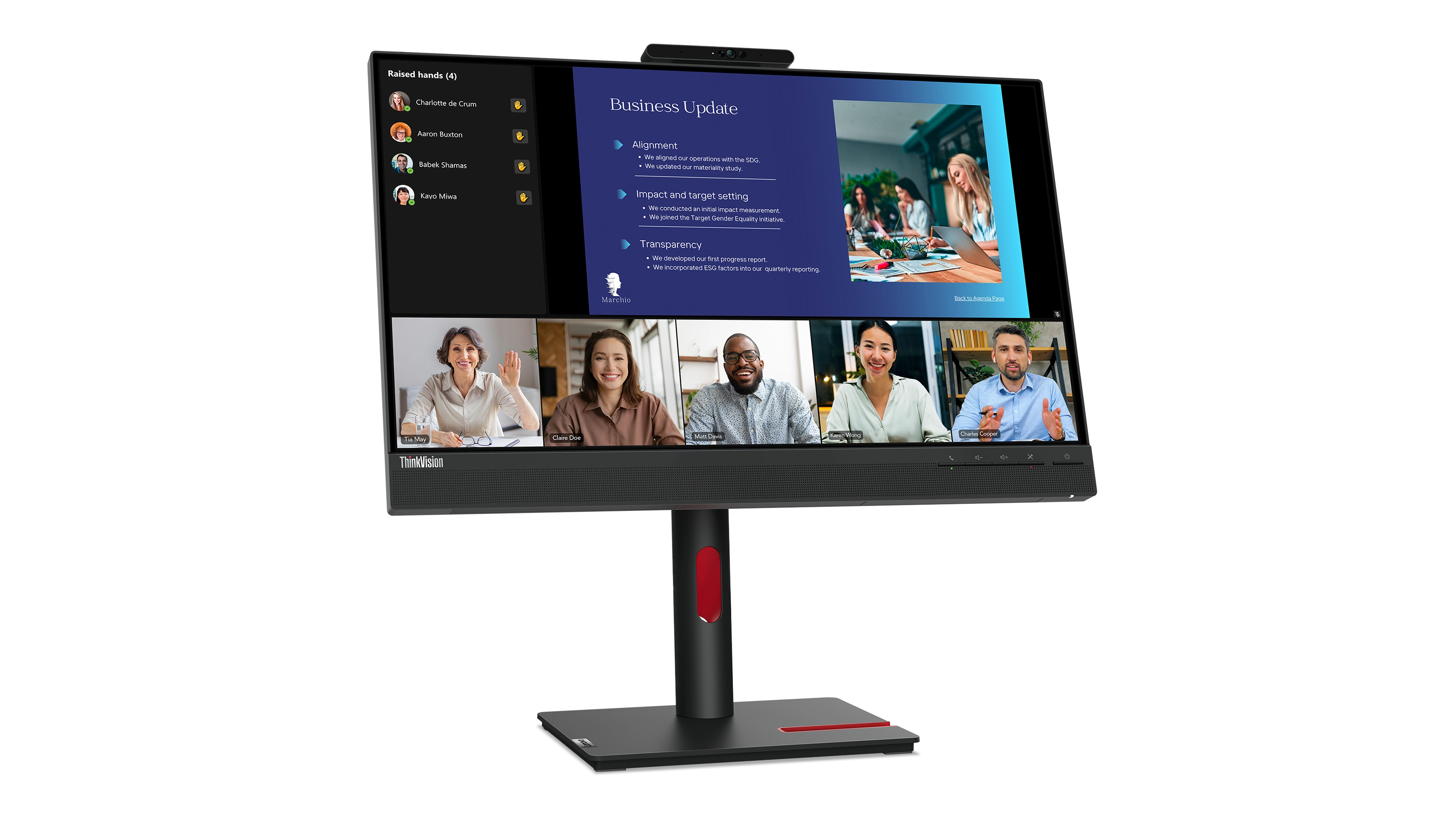 Lenovo ThinkVision T24v-30 23,8 Full HD Monitor, LED, 6 ms, USB-Hub, Lautsprecher, Schwarz Bild 1