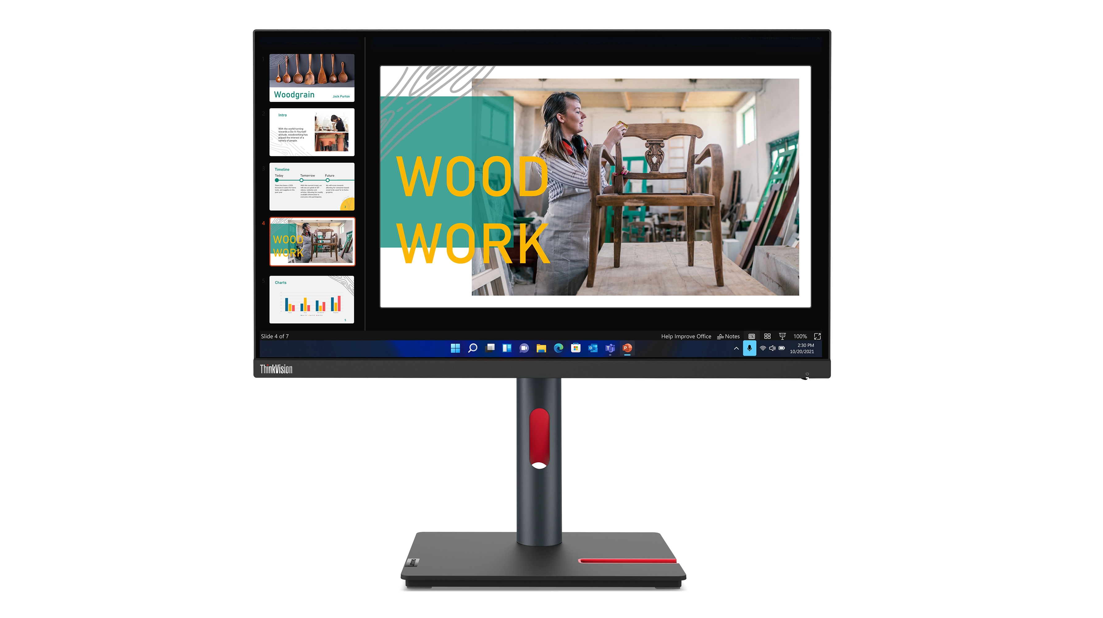 Lenovo ThinkVision P24q-30 23.8 Monitor, 2560x1440 QHD, LED, USB-Hub, VESA, höhenverstellbar, schwarz Bild 0